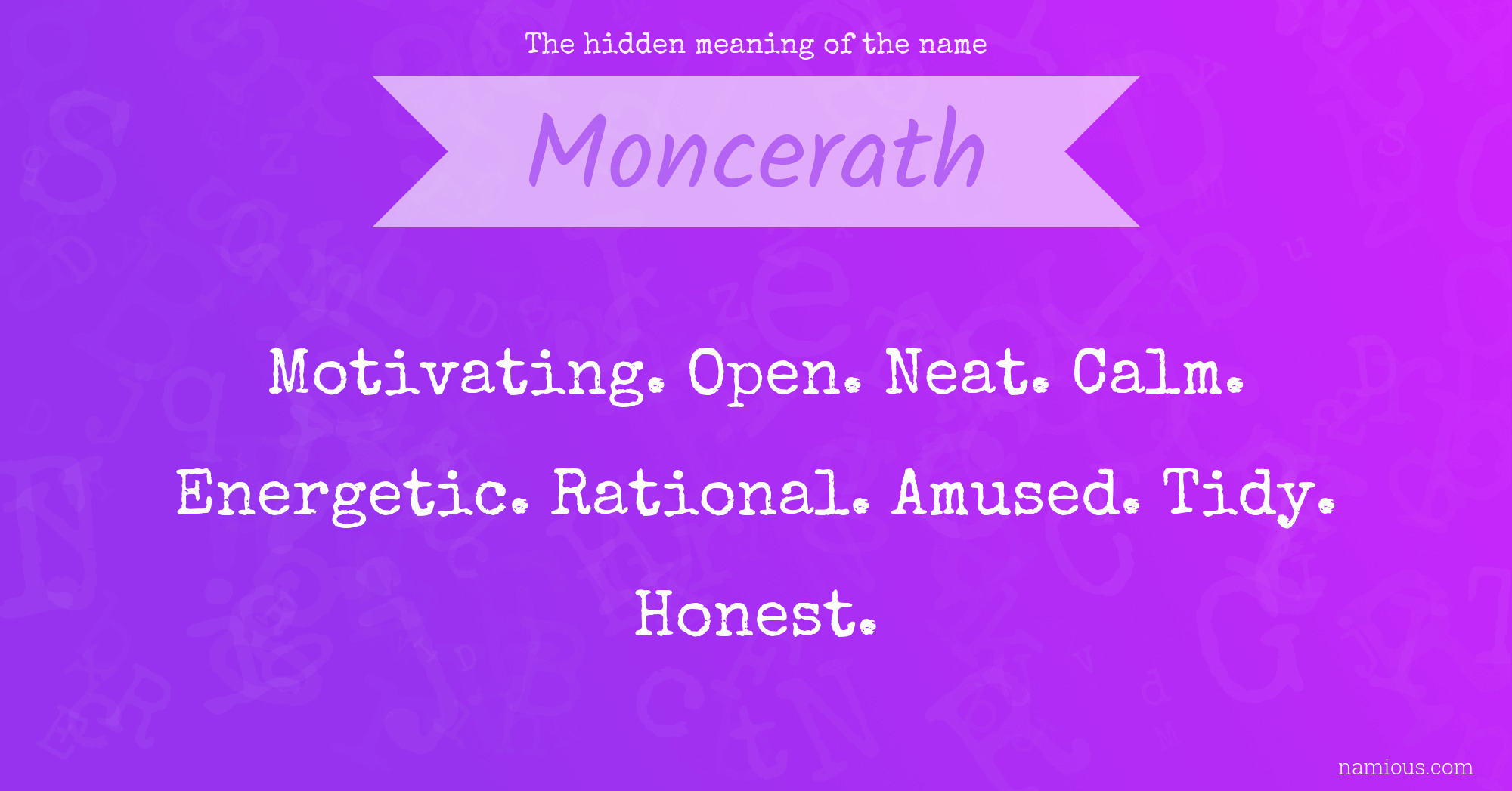 The hidden meaning of the name Moncerath