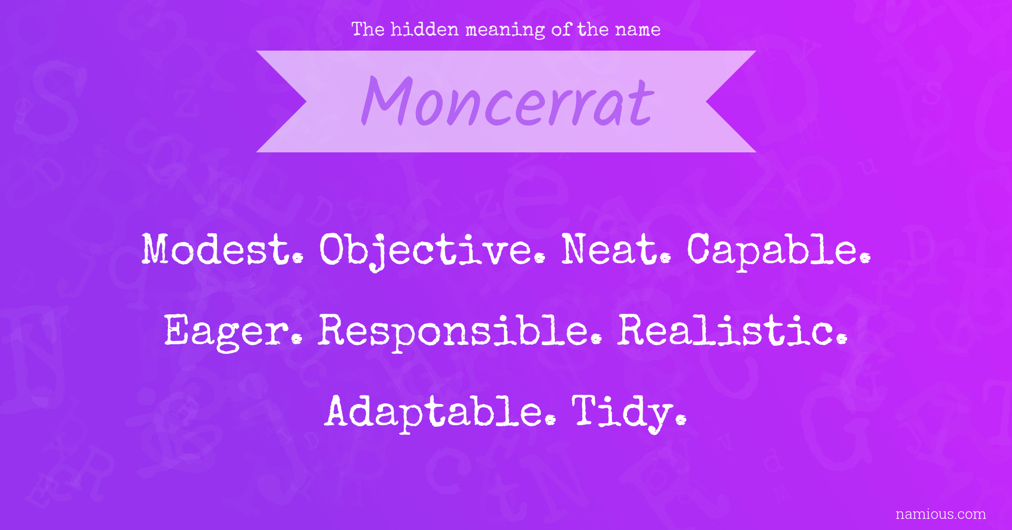 The hidden meaning of the name Moncerrat