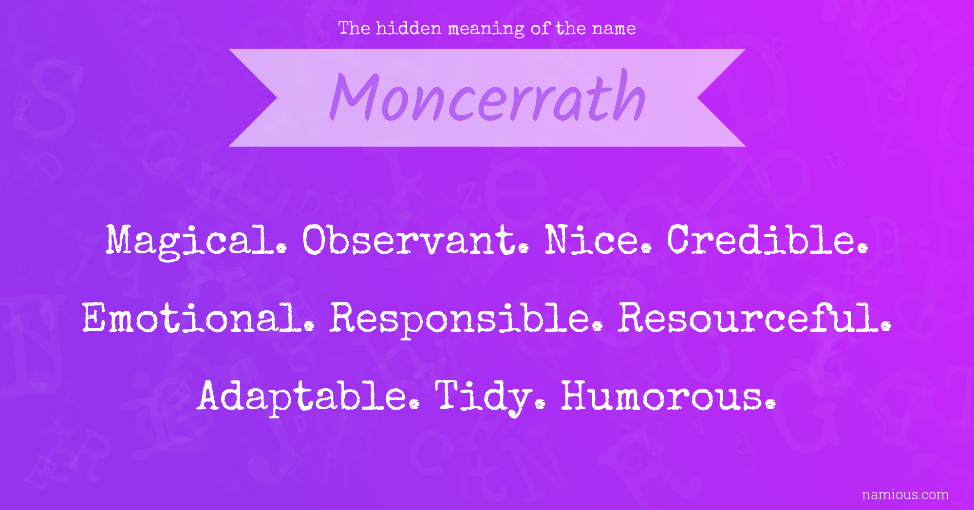 The hidden meaning of the name Moncerrath