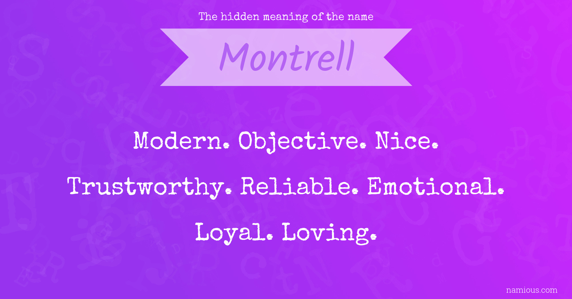 The hidden meaning of the name Montrell