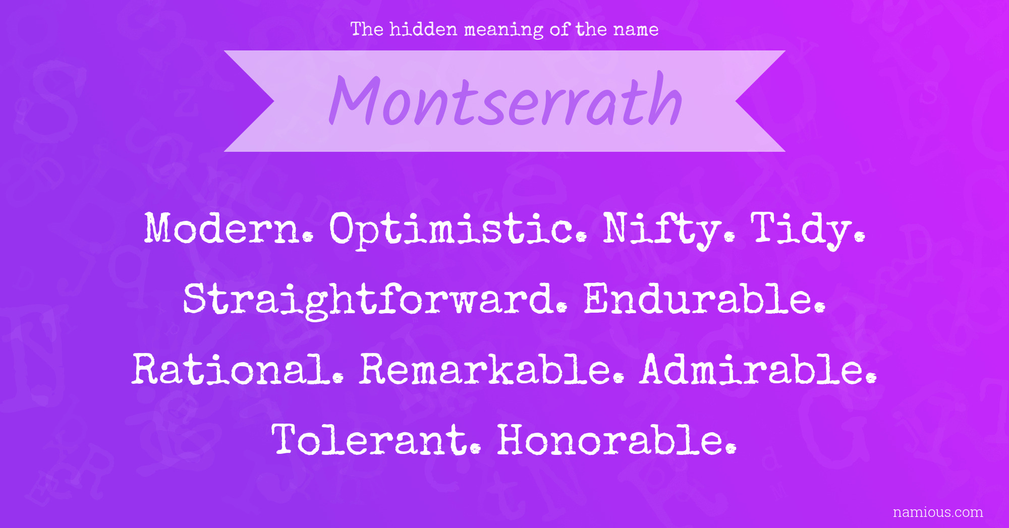 The hidden meaning of the name Montserrath