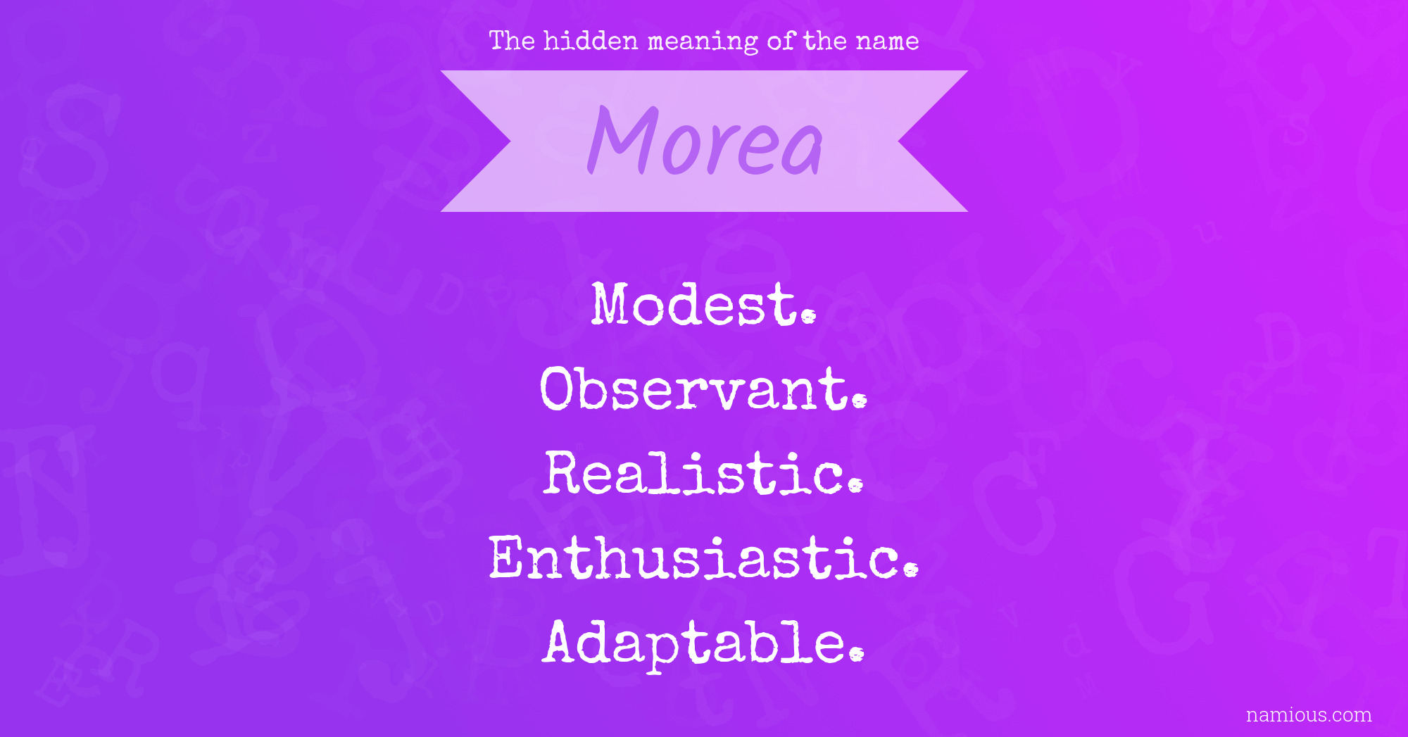 The hidden meaning of the name Morea