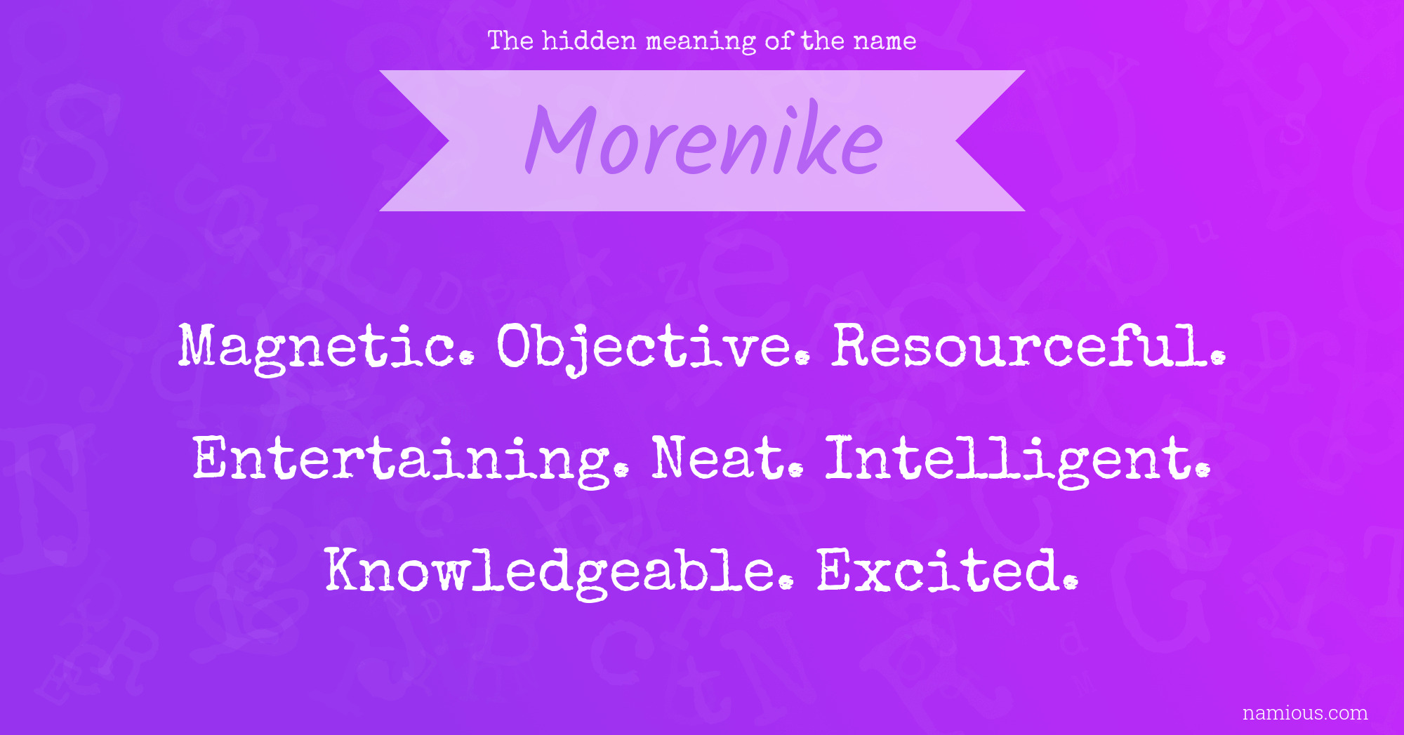 The hidden meaning of the name Morenike