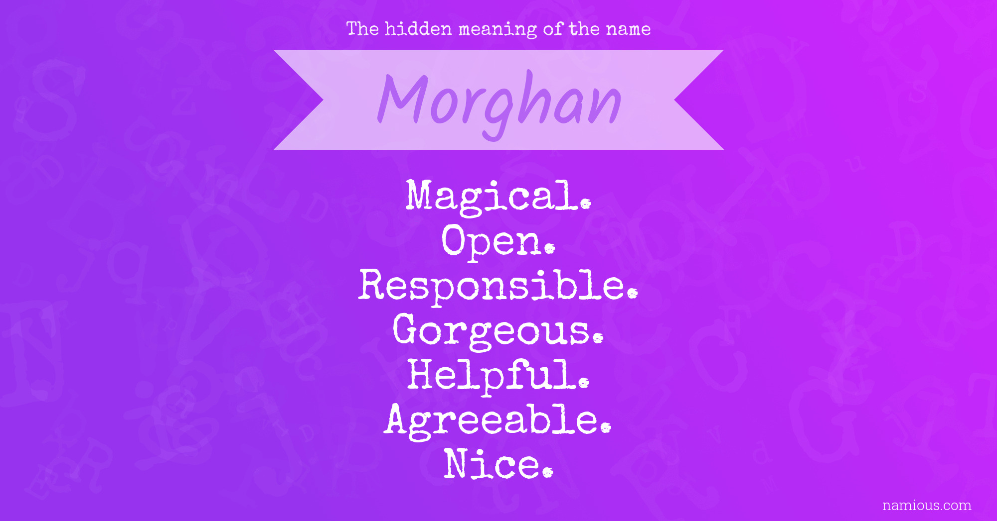 The hidden meaning of the name Morghan