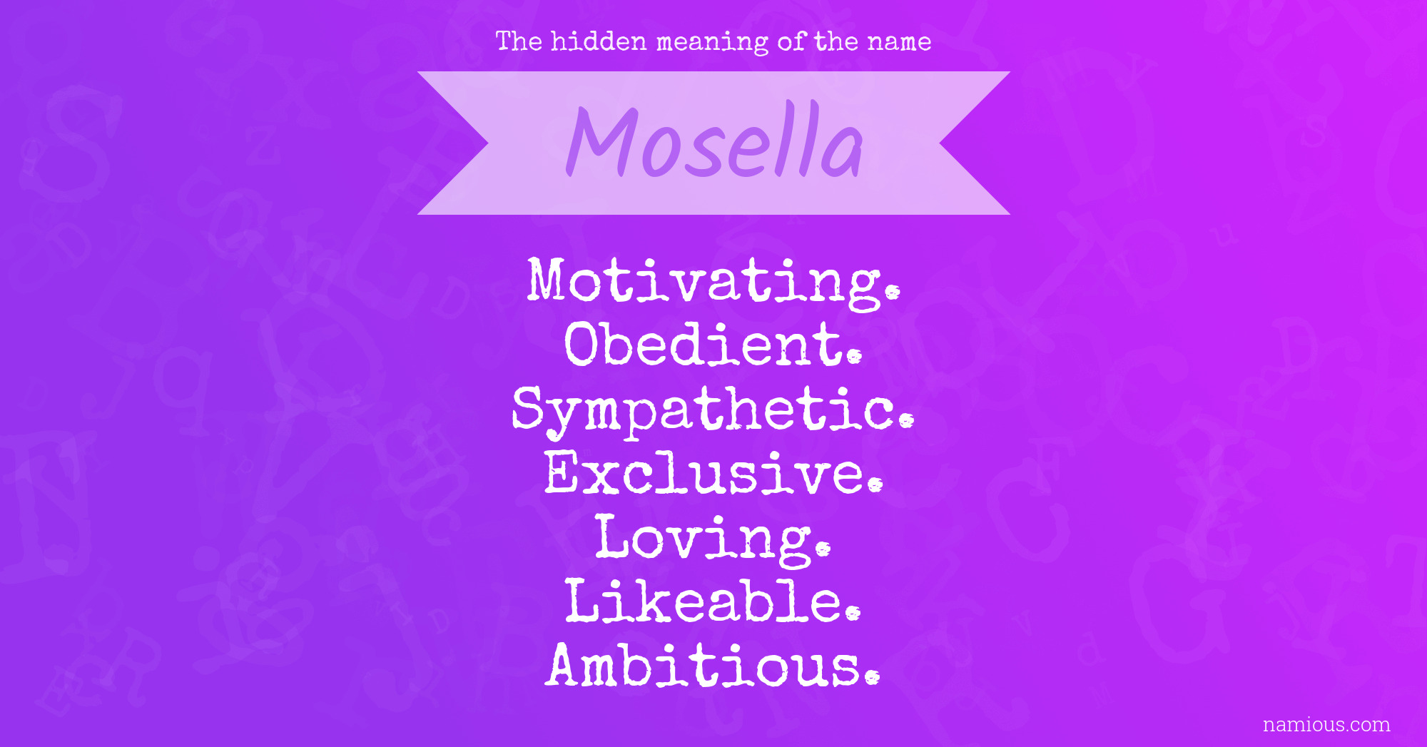 The hidden meaning of the name Mosella