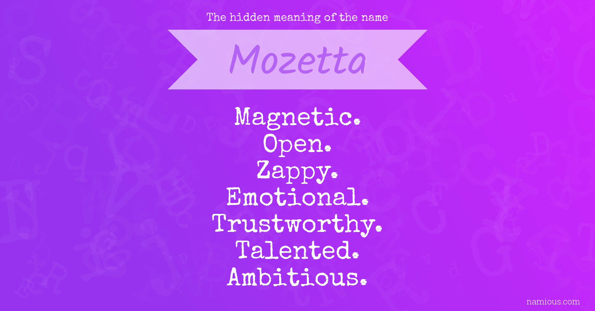 The hidden meaning of the name Mozetta