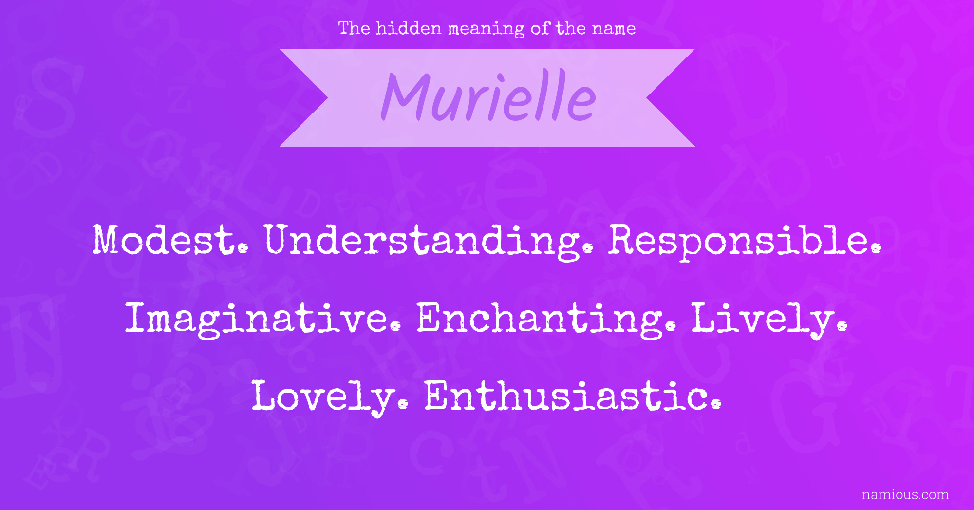 The hidden meaning of the name Murielle