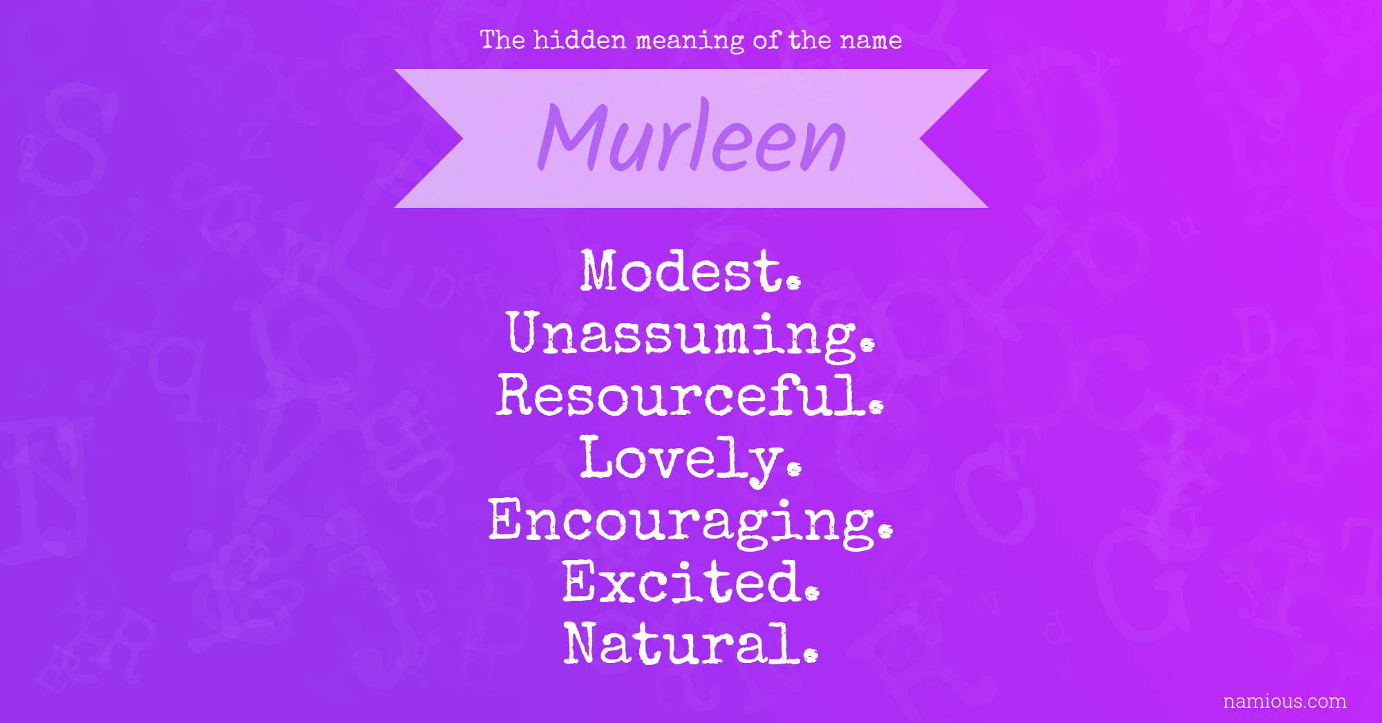 The hidden meaning of the name Murleen