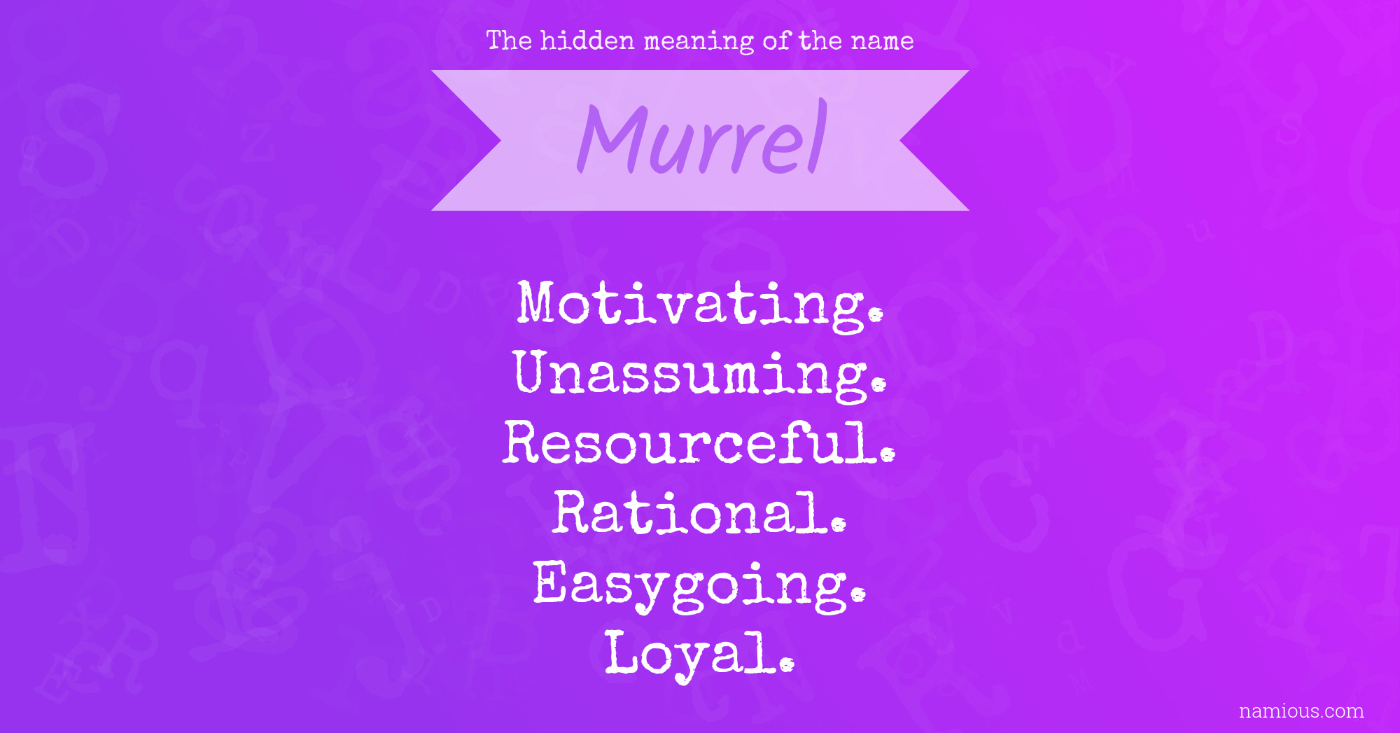 The hidden meaning of the name Murrel