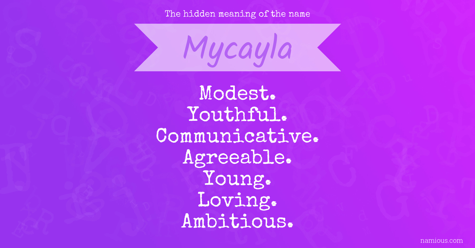 The hidden meaning of the name Mycayla