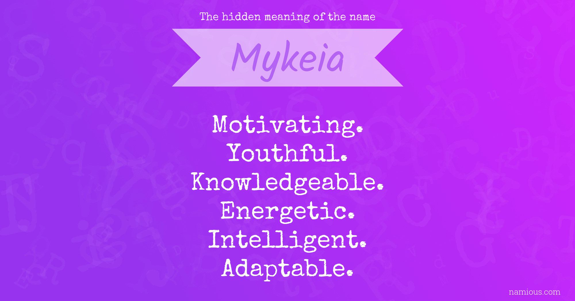 The hidden meaning of the name Mykeia