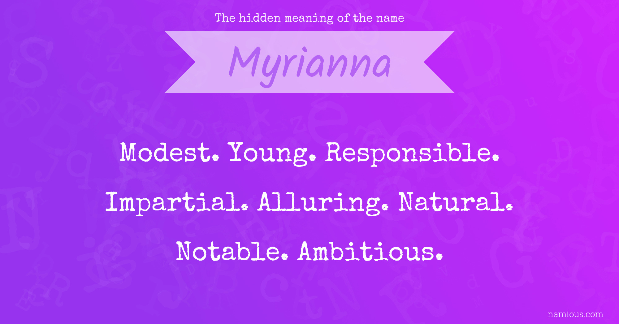 The hidden meaning of the name Myrianna