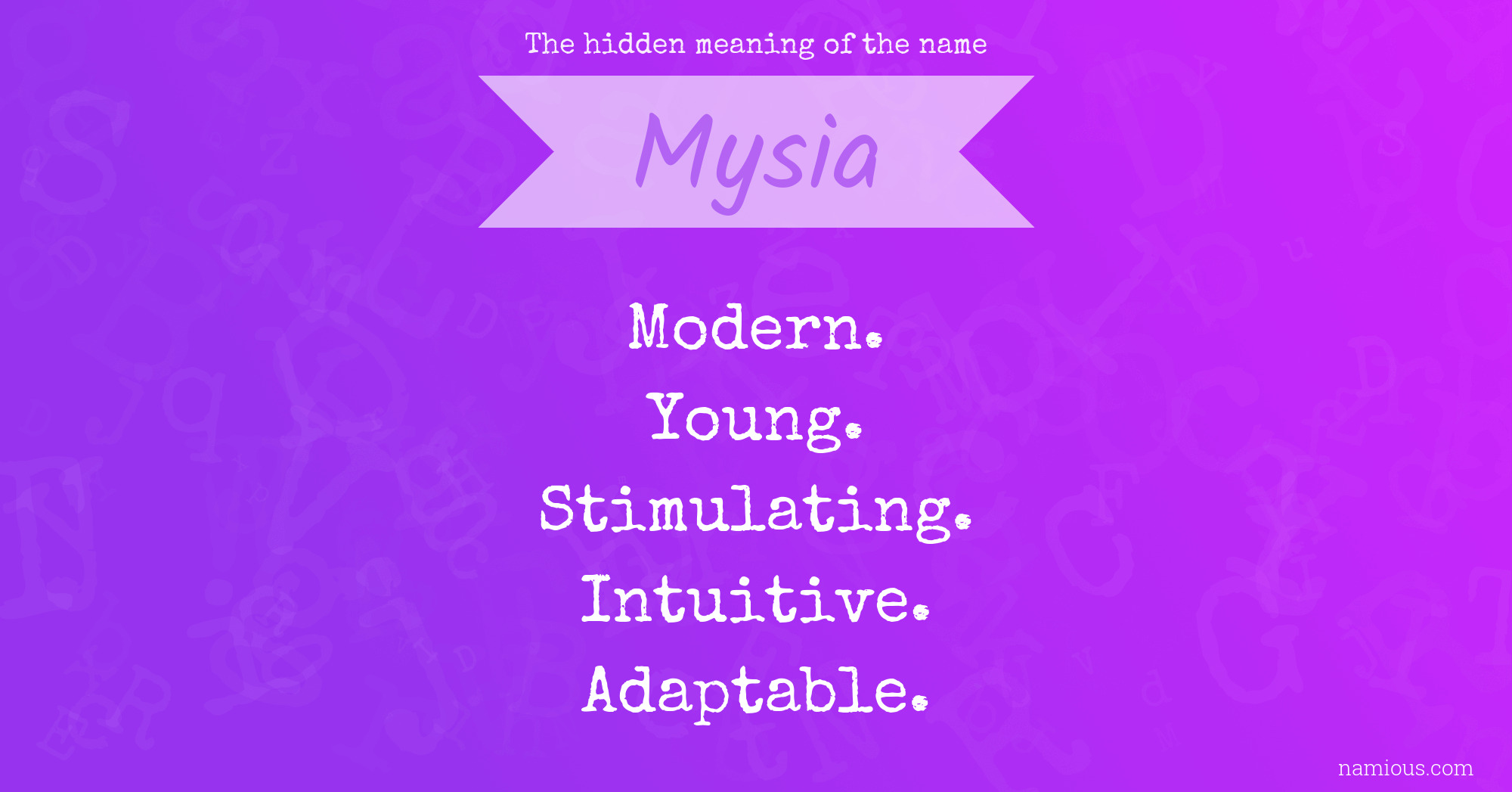 The hidden meaning of the name Mysia