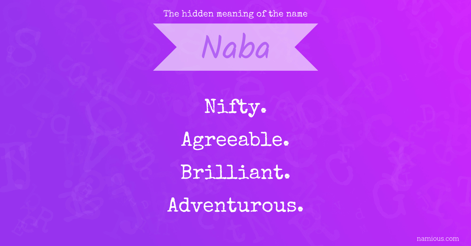 The hidden meaning of the name Naba