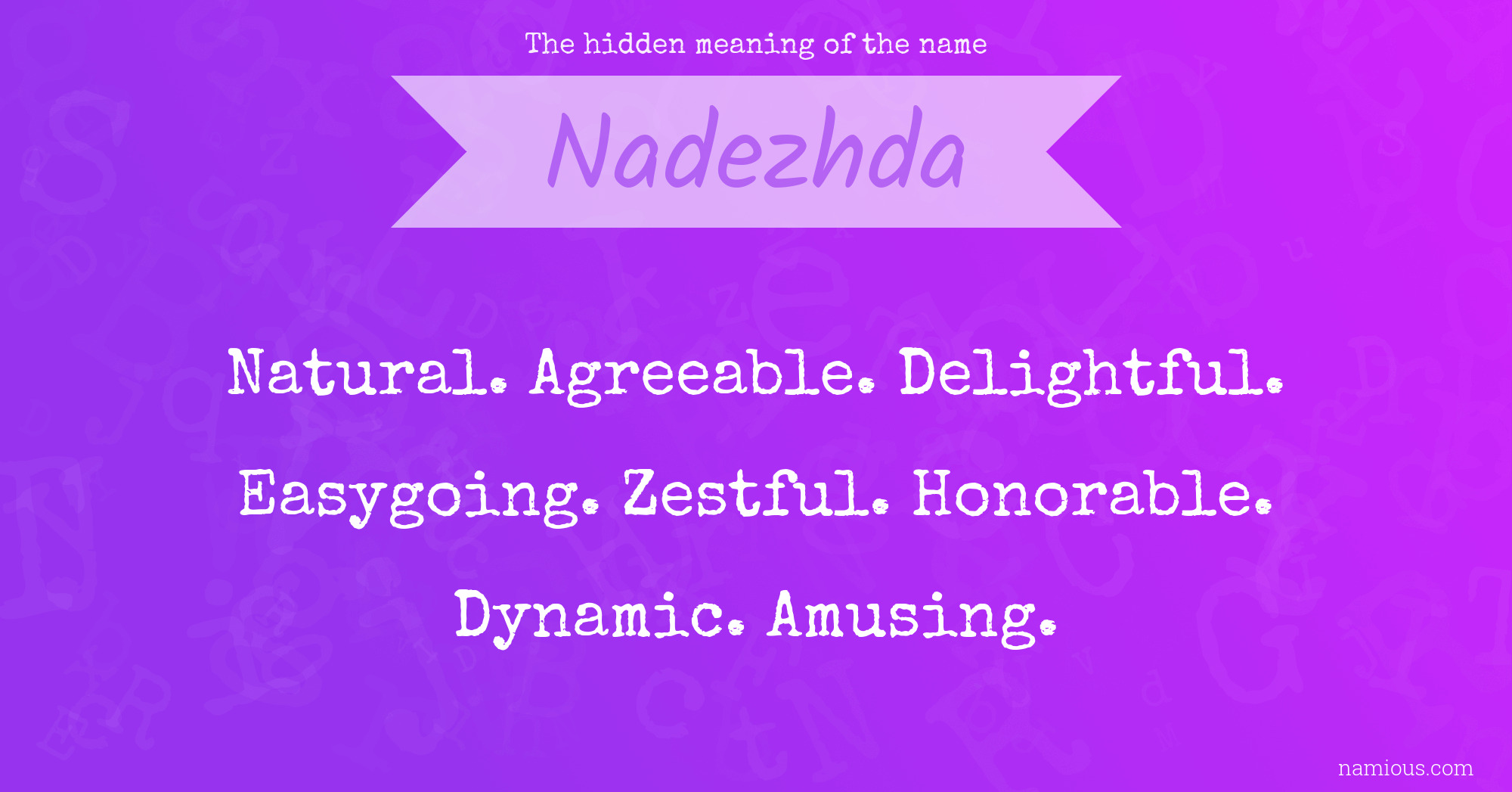 The hidden meaning of the name Nadezhda