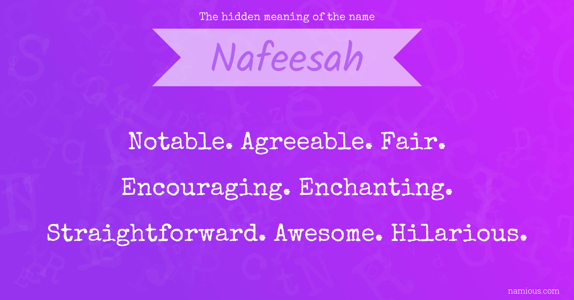 The hidden meaning of the name Nafeesah