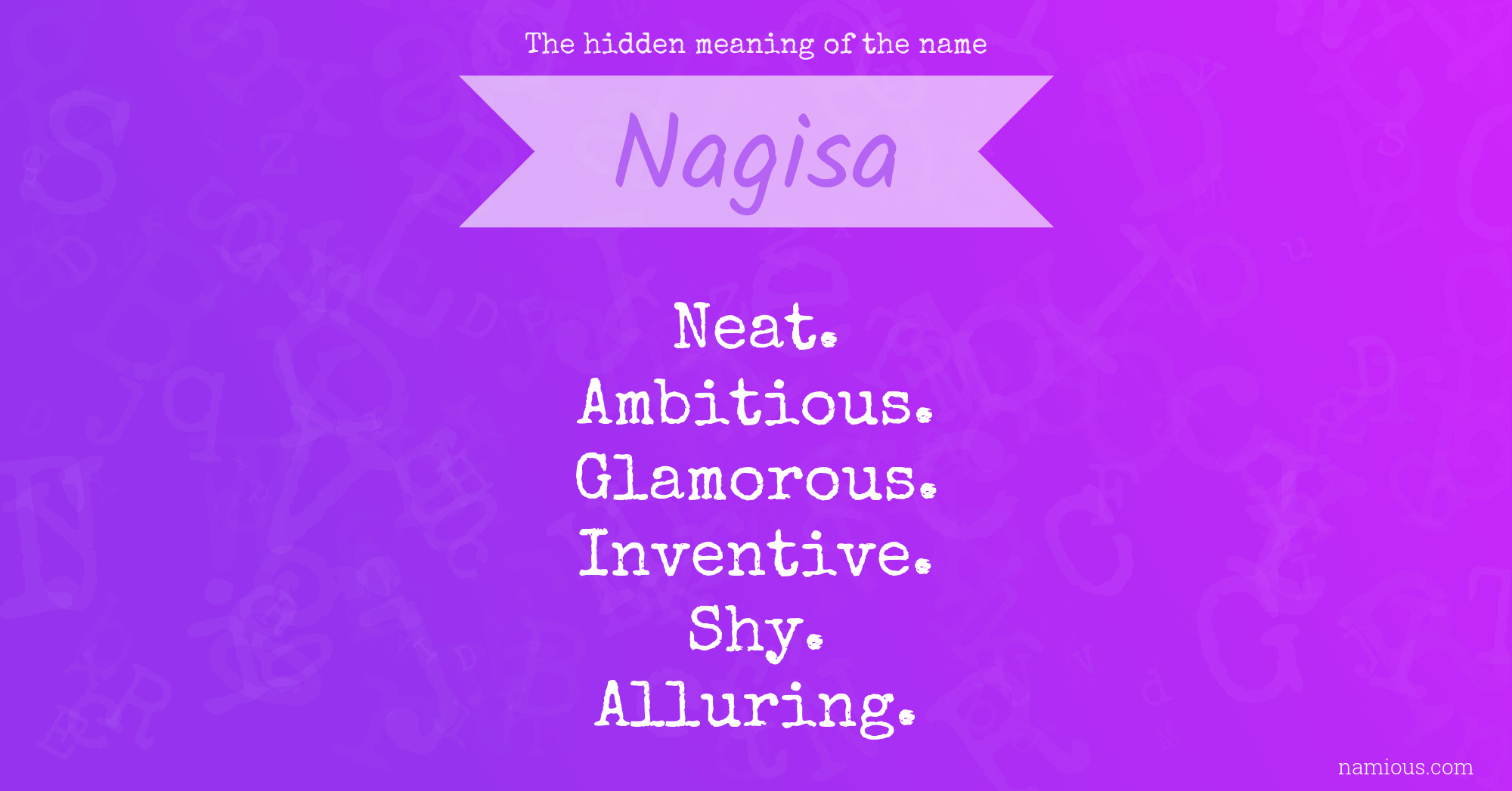 The hidden meaning of the name Nagisa