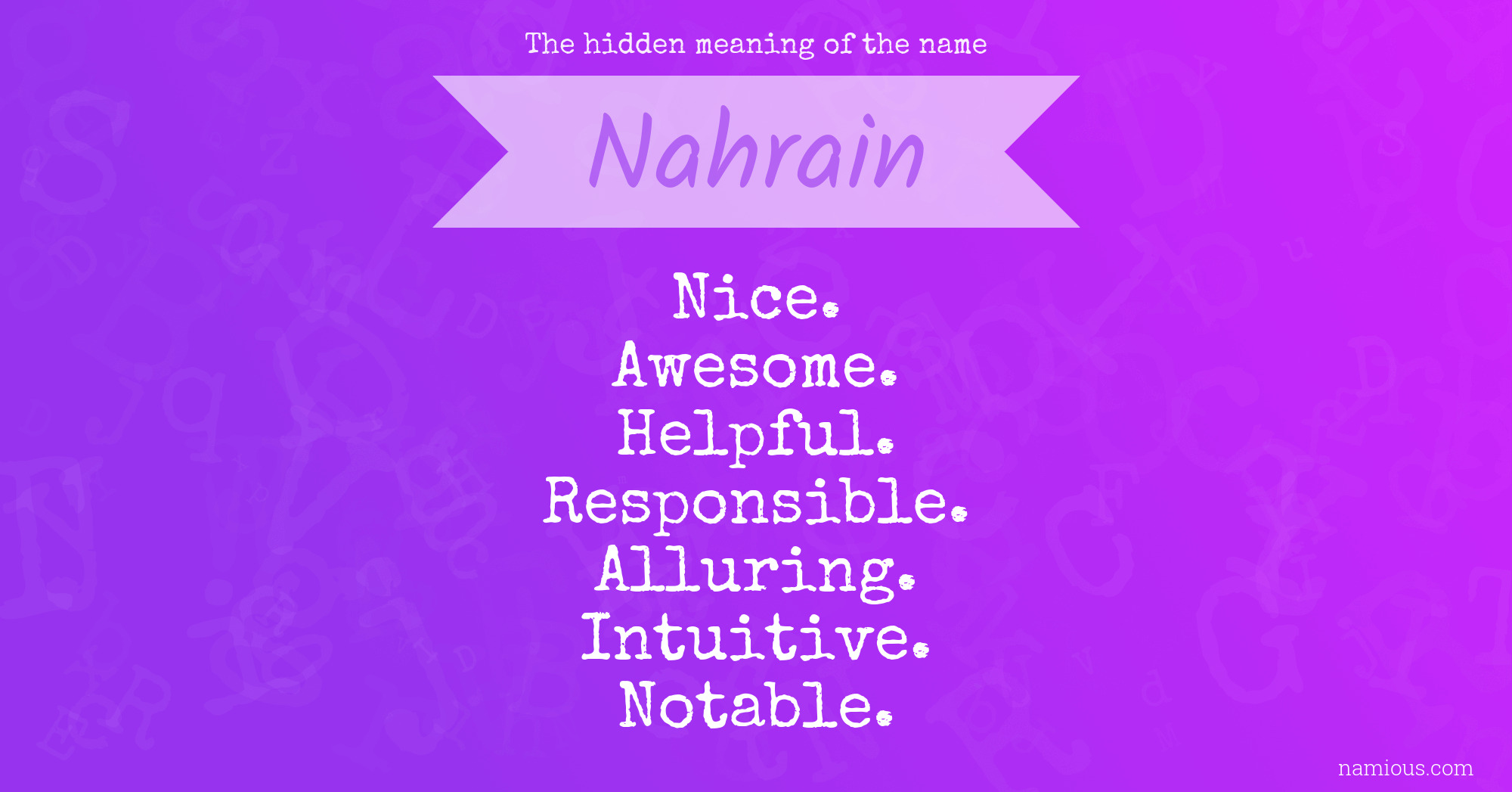 The hidden meaning of the name Nahrain