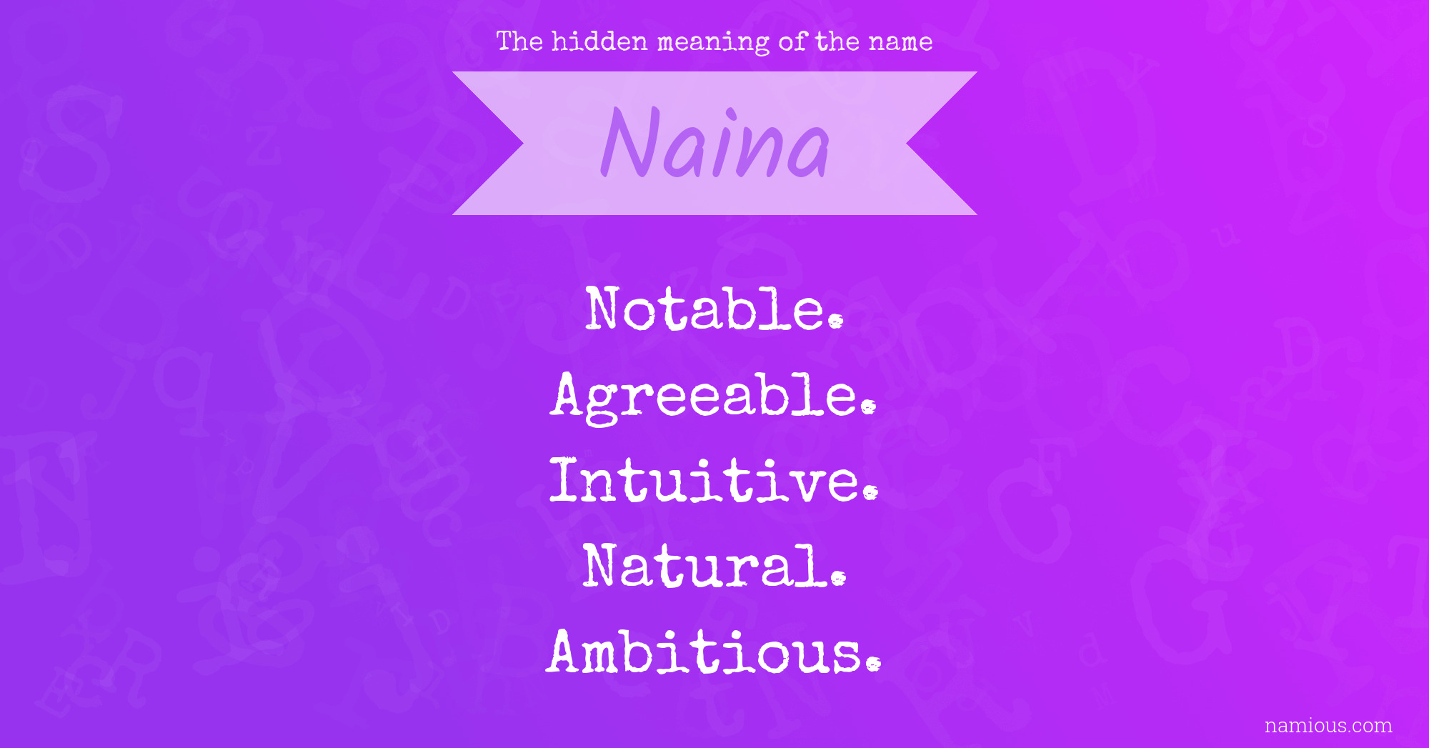 The hidden meaning of the name Naina