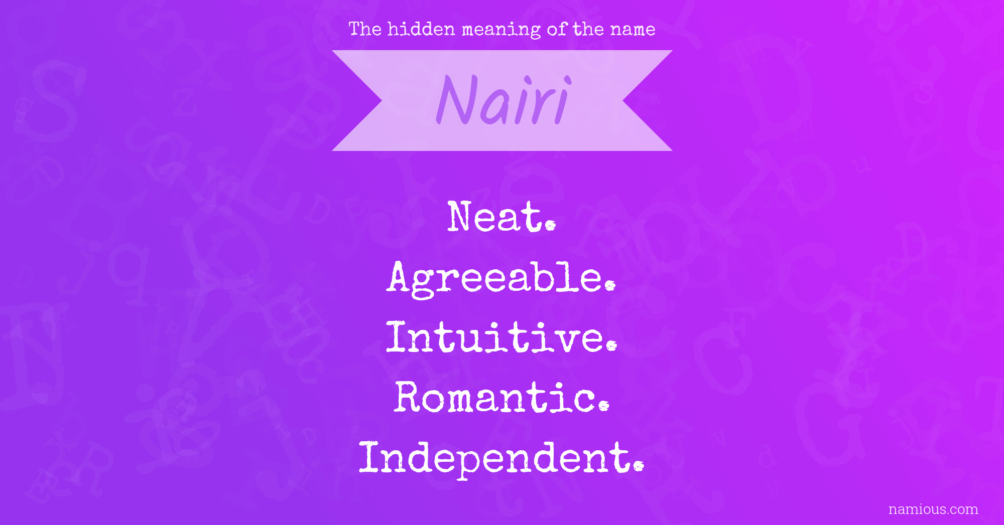 The hidden meaning of the name Nairi