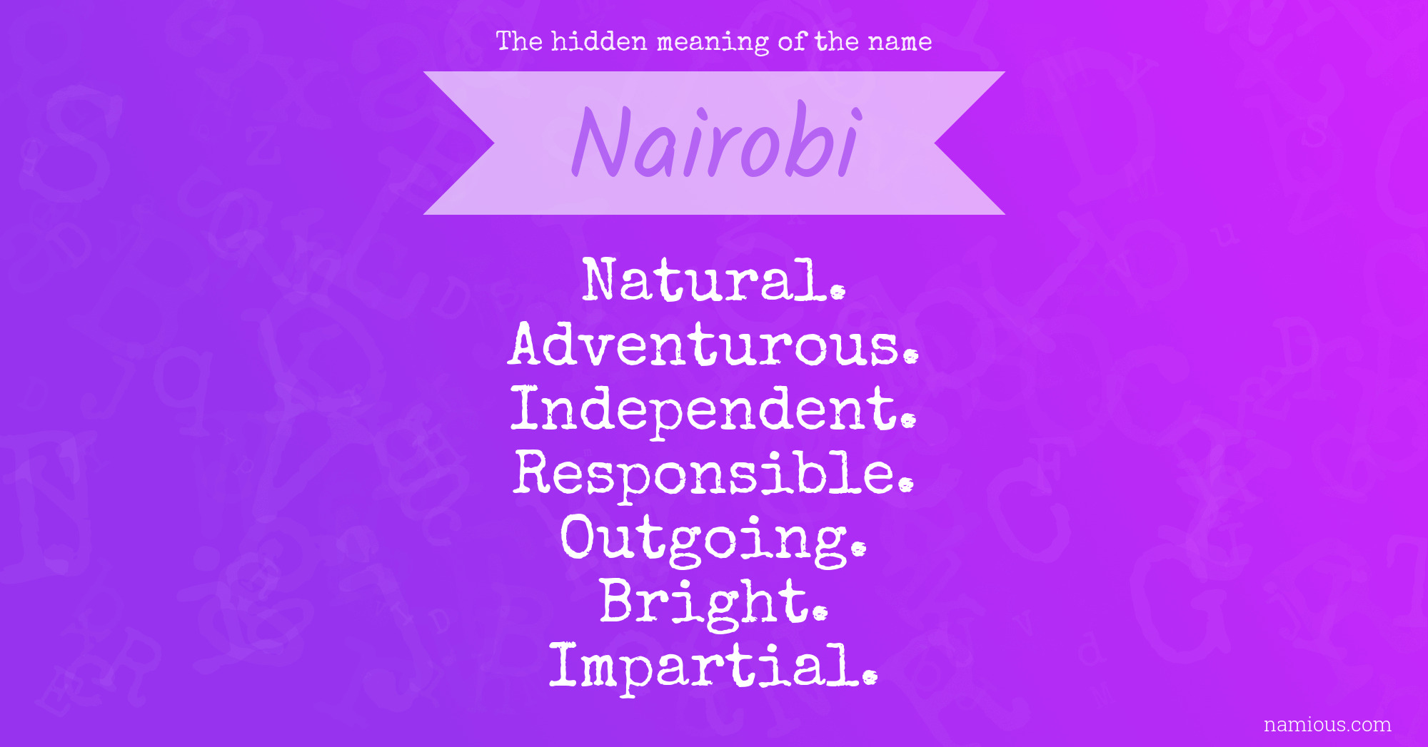 The hidden meaning of the name Nairobi