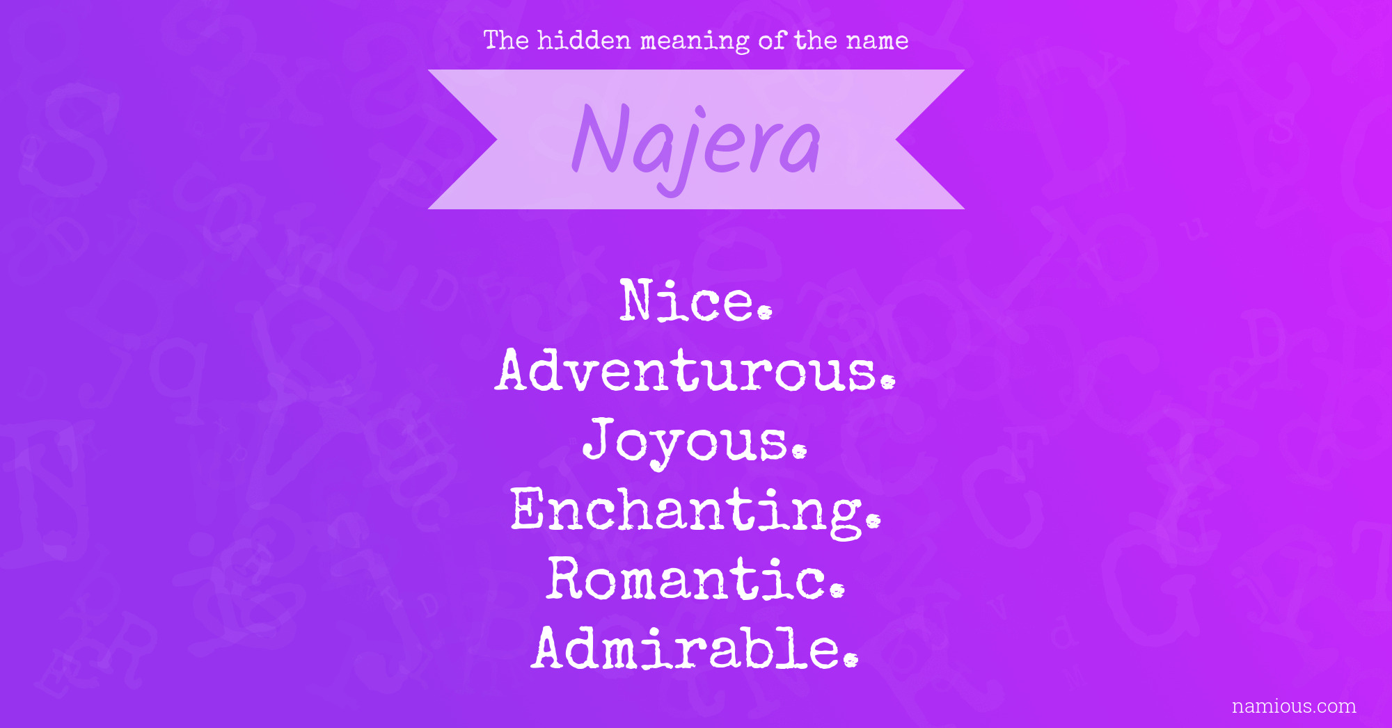 The hidden meaning of the name Najera