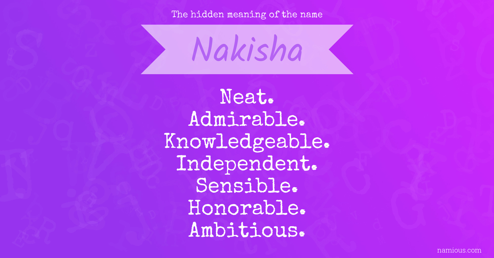 The hidden meaning of the name Nakisha