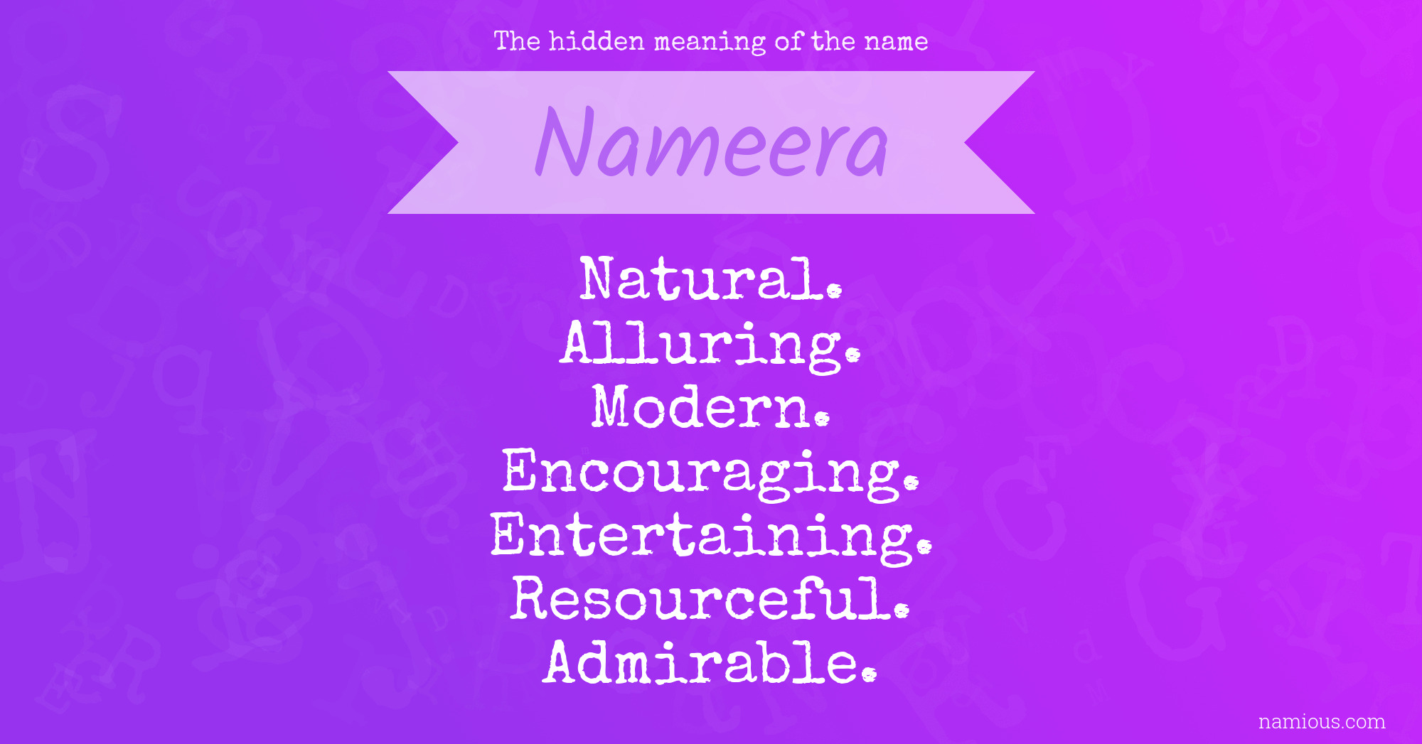 The hidden meaning of the name Nameera