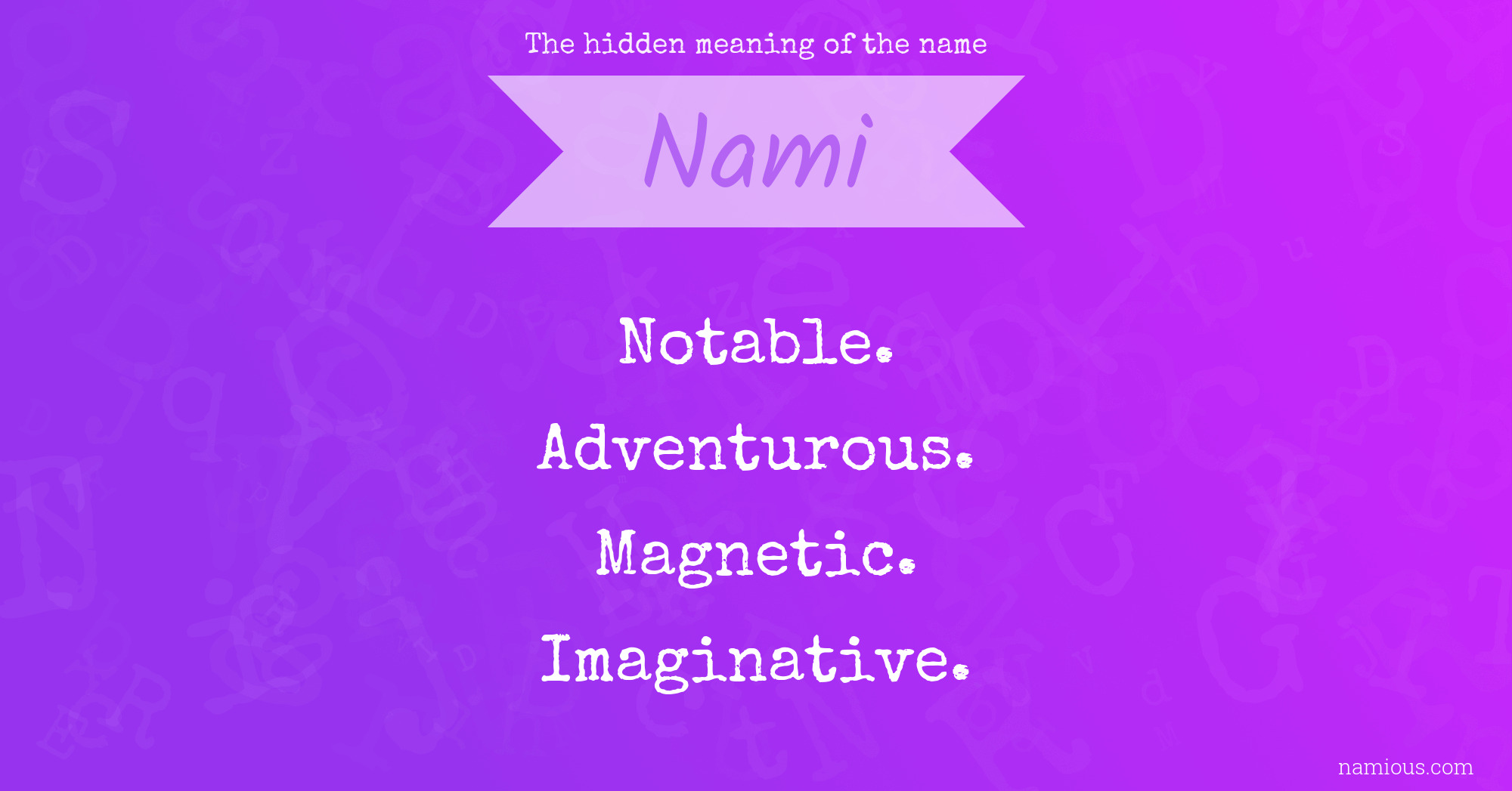 The hidden meaning of the name Nami