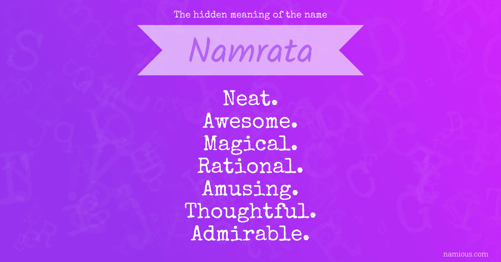 The hidden meaning of the name Namrata