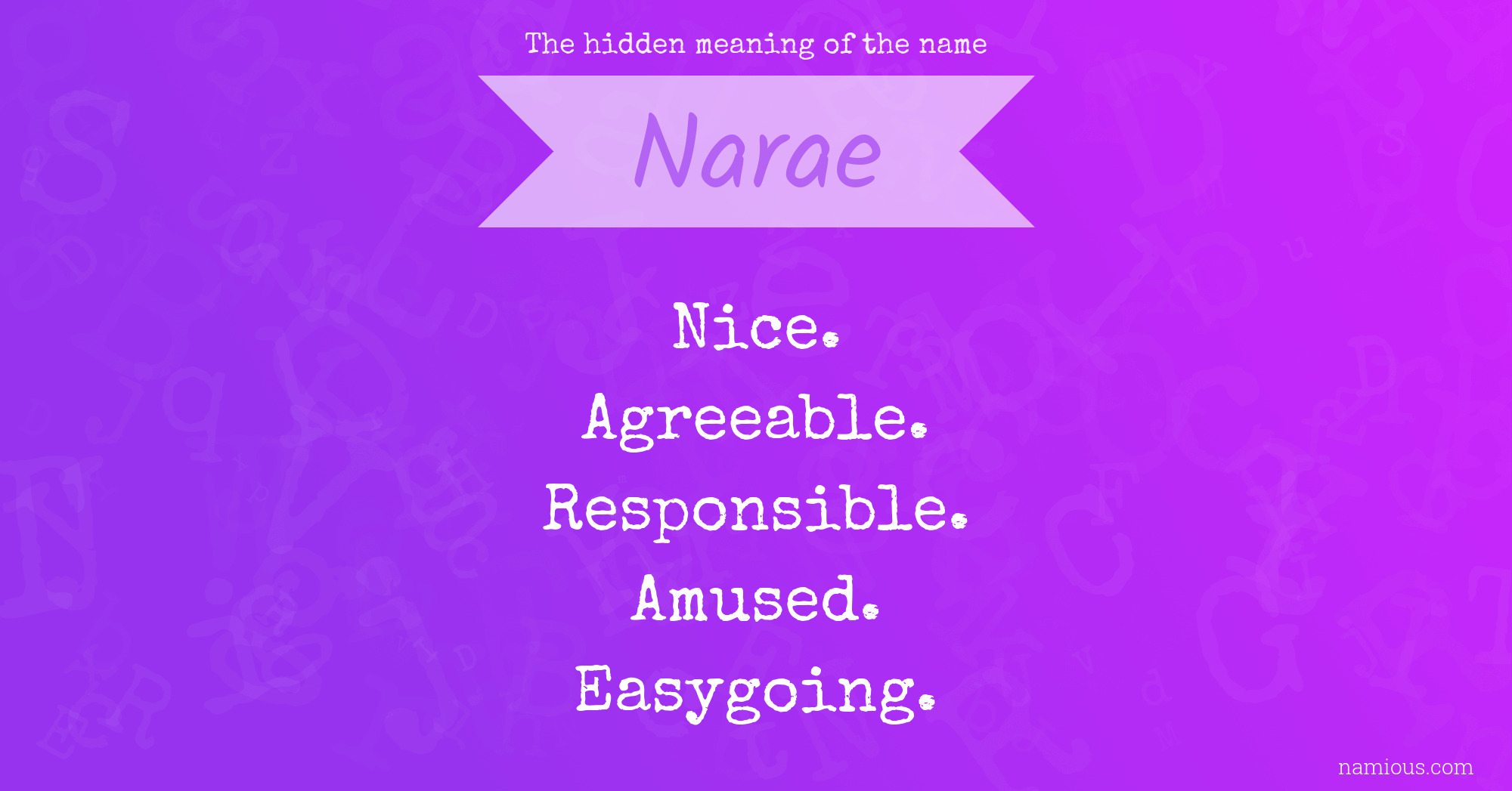 The hidden meaning of the name Narae