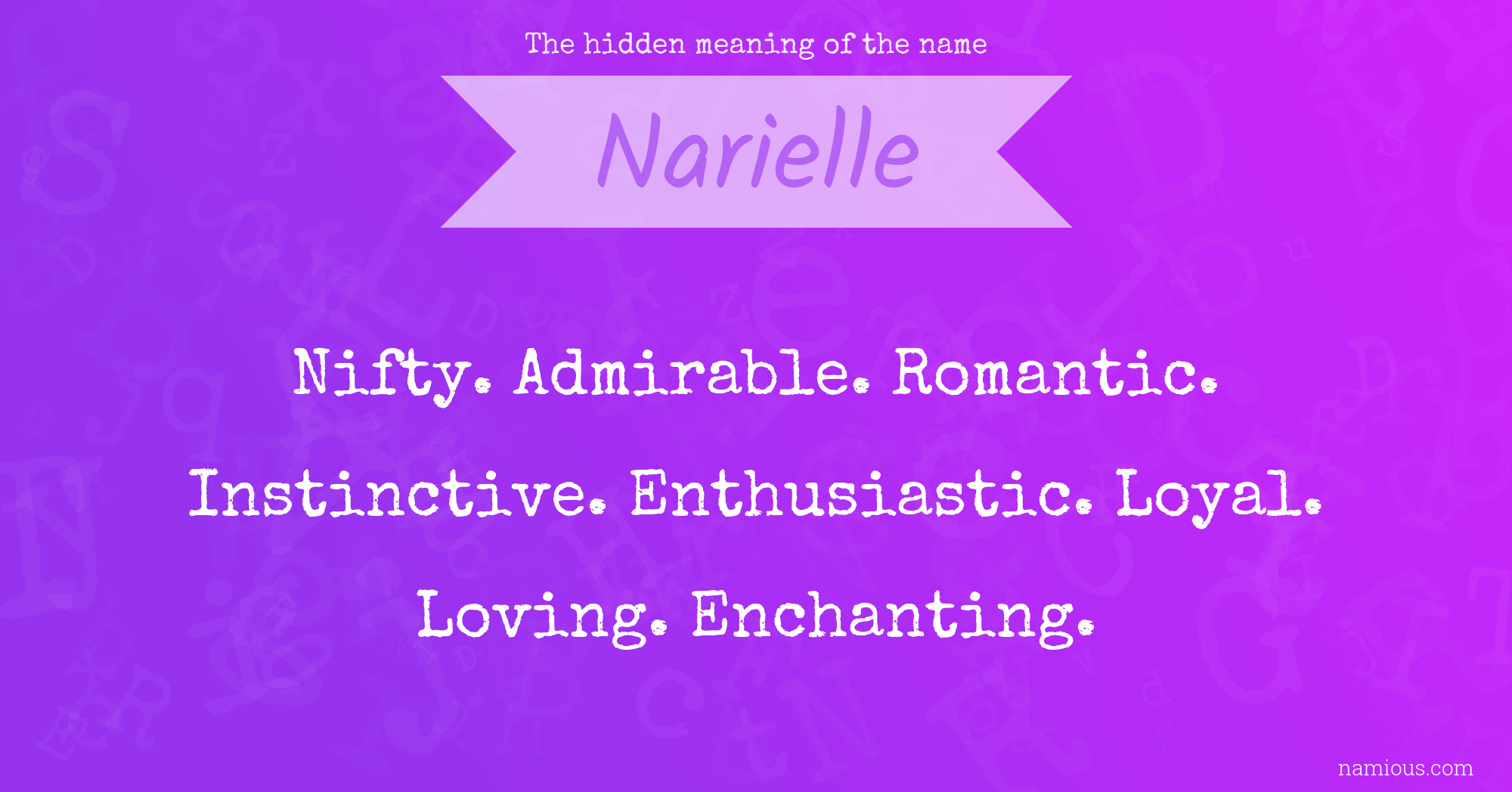 The hidden meaning of the name Narielle