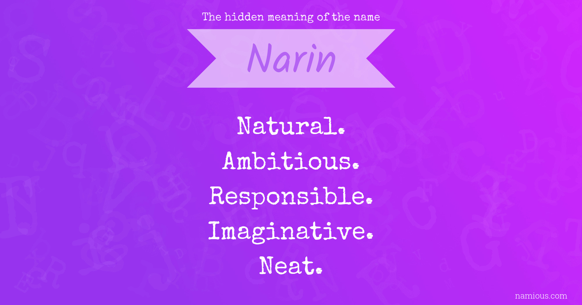 The hidden meaning of the name Narin