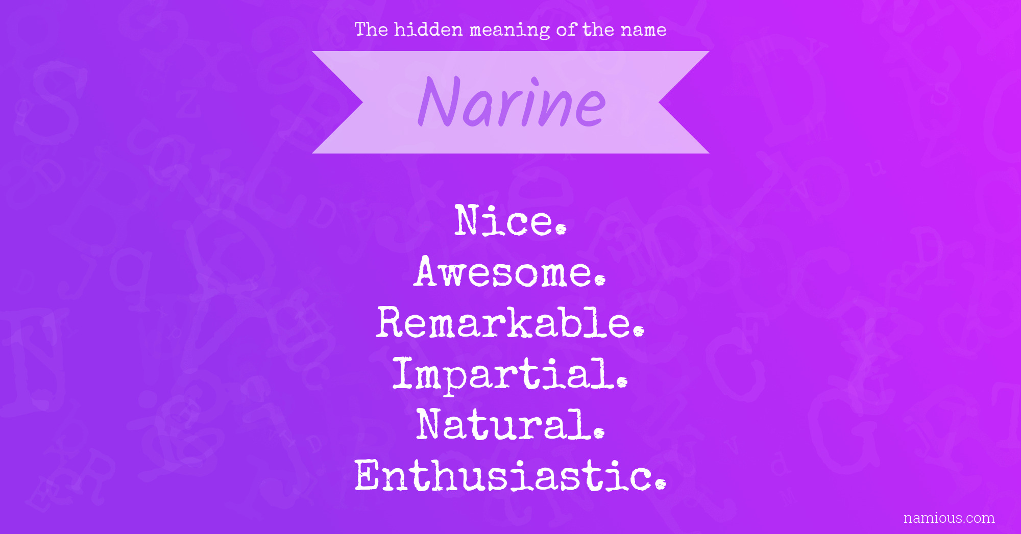 The hidden meaning of the name Narine