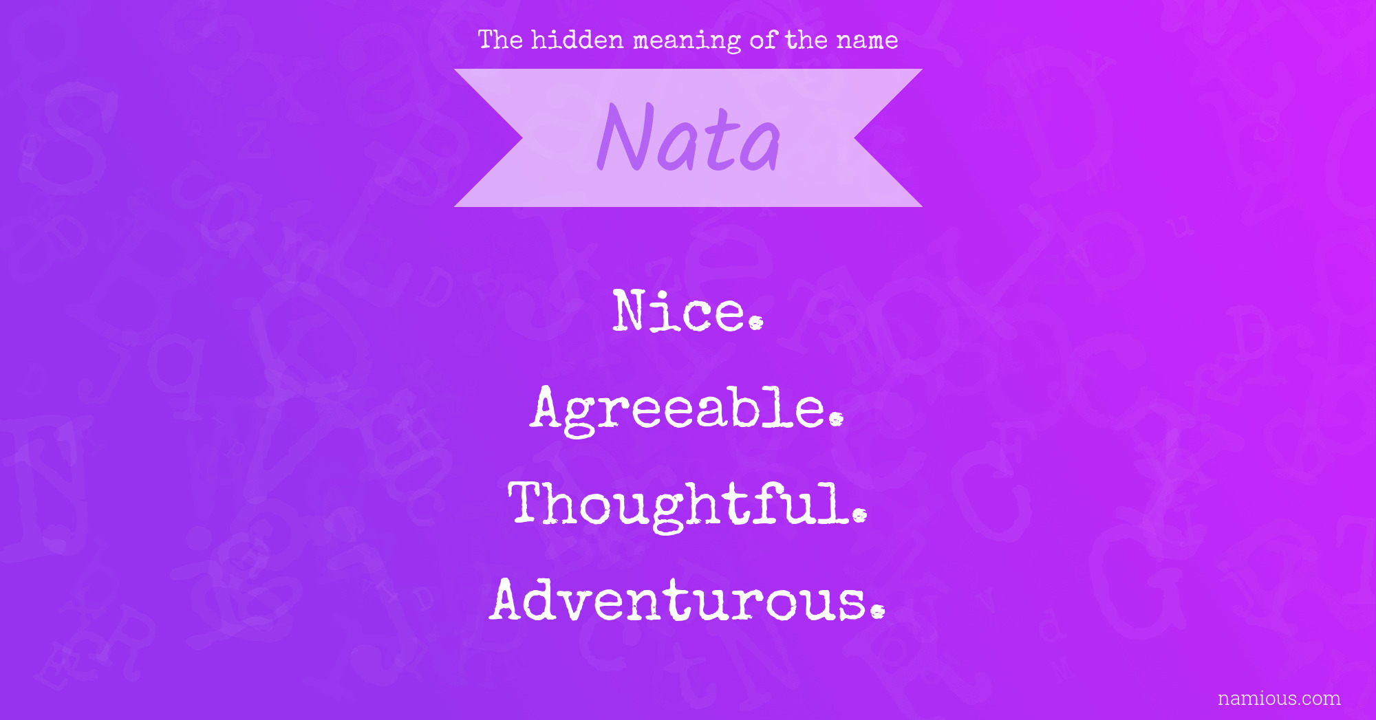 The hidden meaning of the name Nata