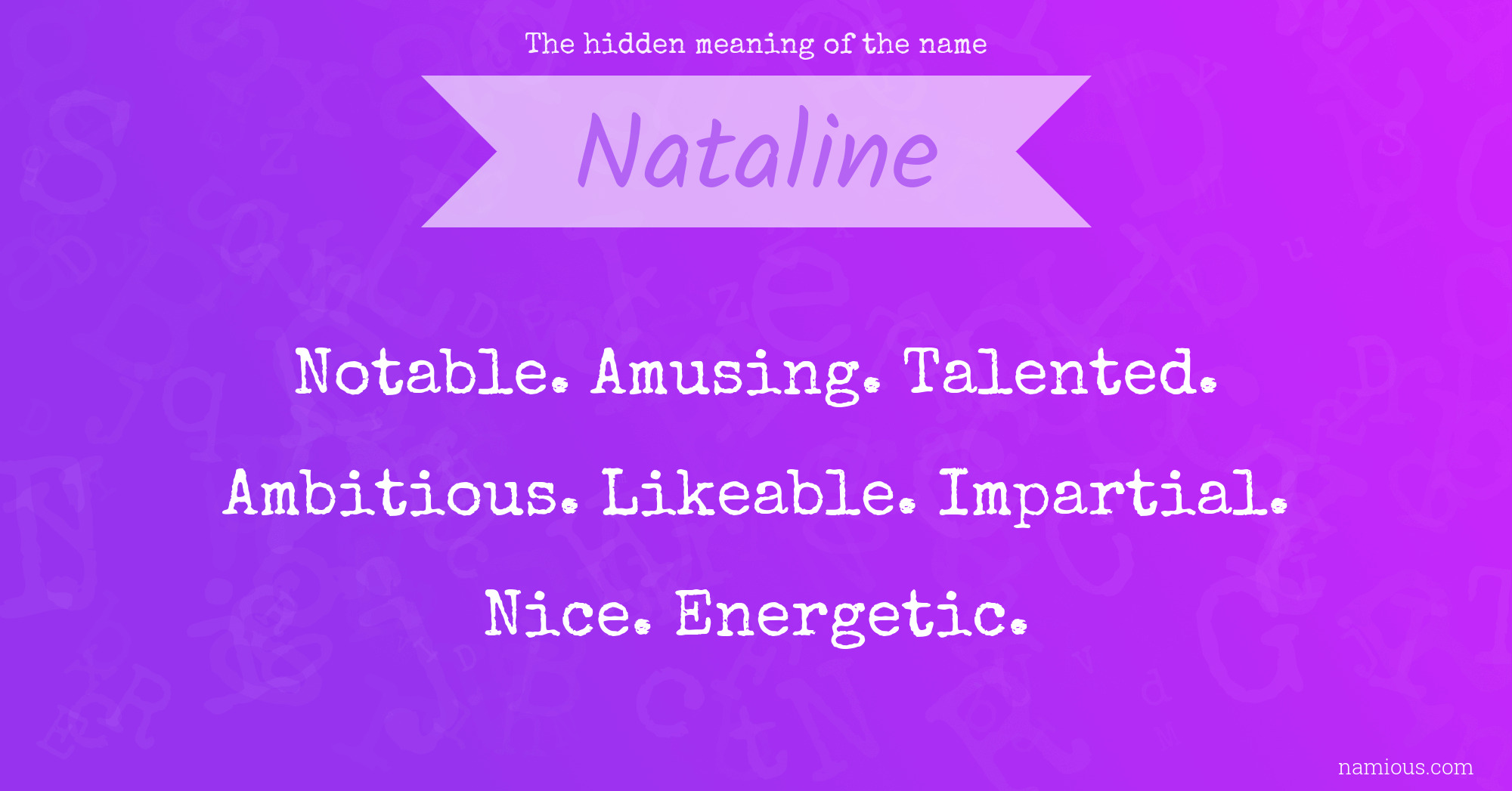 The hidden meaning of the name Nataline