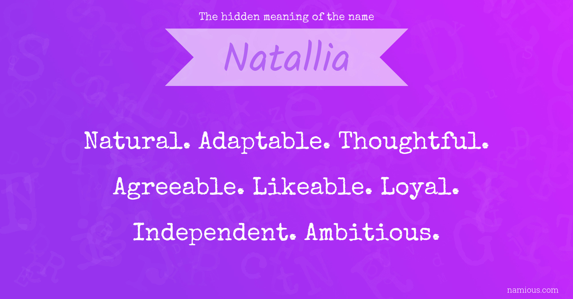 The hidden meaning of the name Natallia