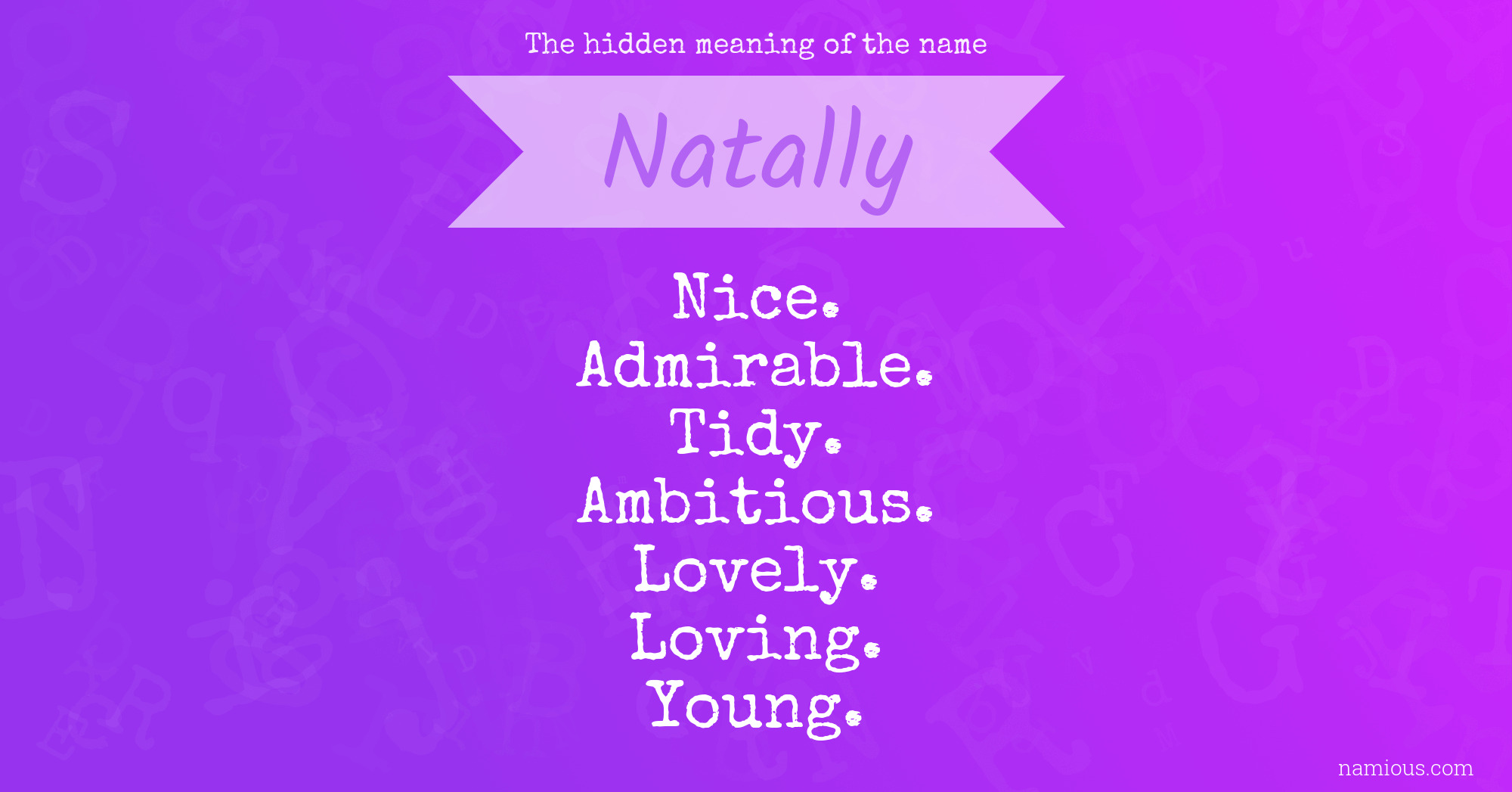 The hidden meaning of the name Natally