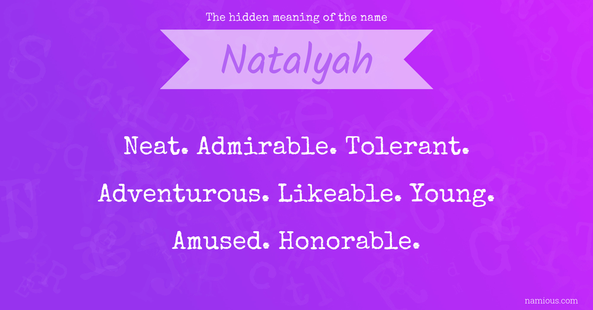 The hidden meaning of the name Natalyah