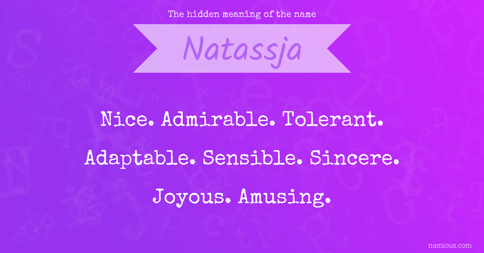 The hidden meaning of the name Natassja