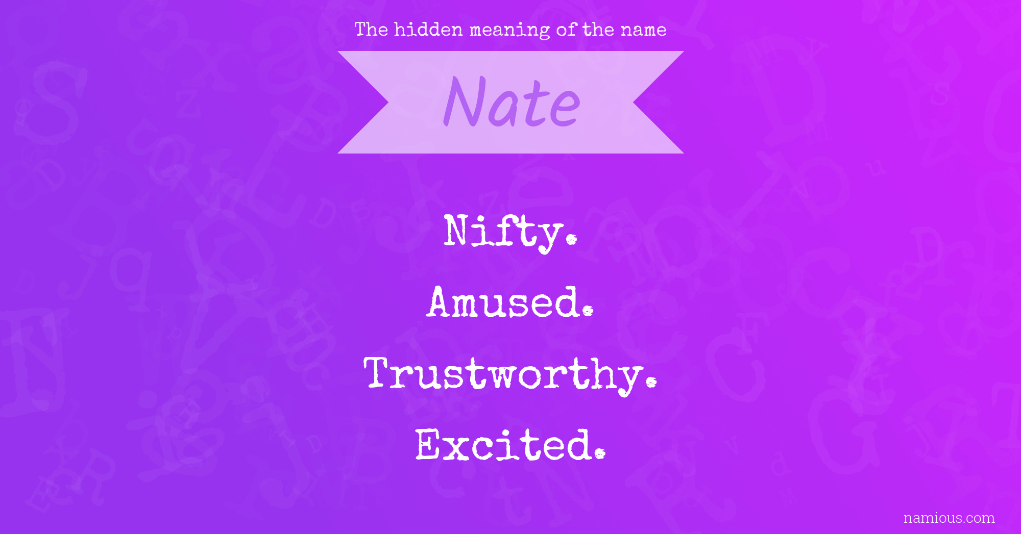 The hidden meaning of the name Nate