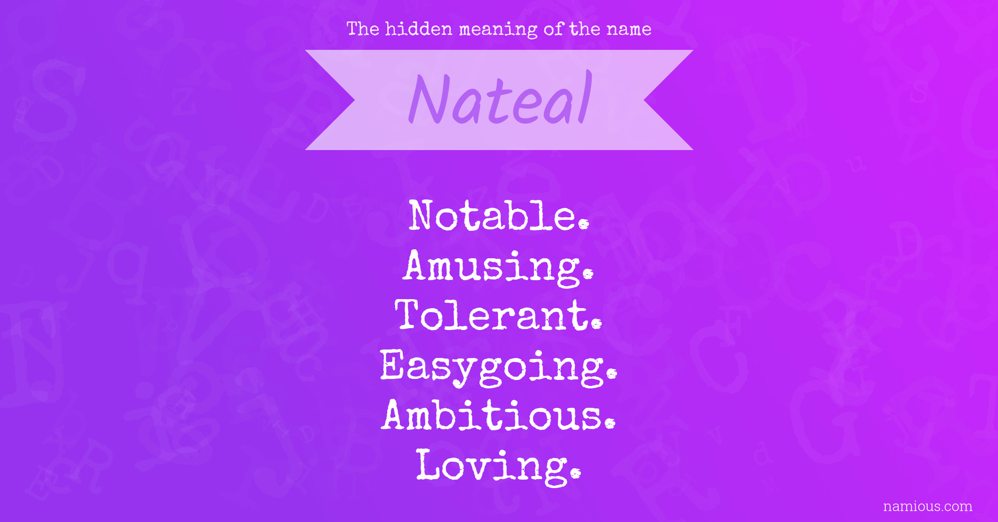 The hidden meaning of the name Nateal