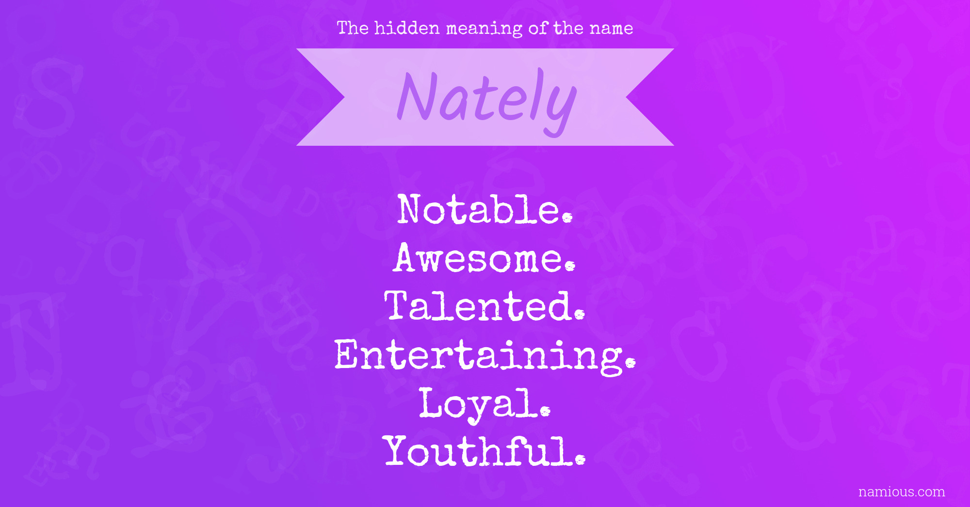 The hidden meaning of the name Nately