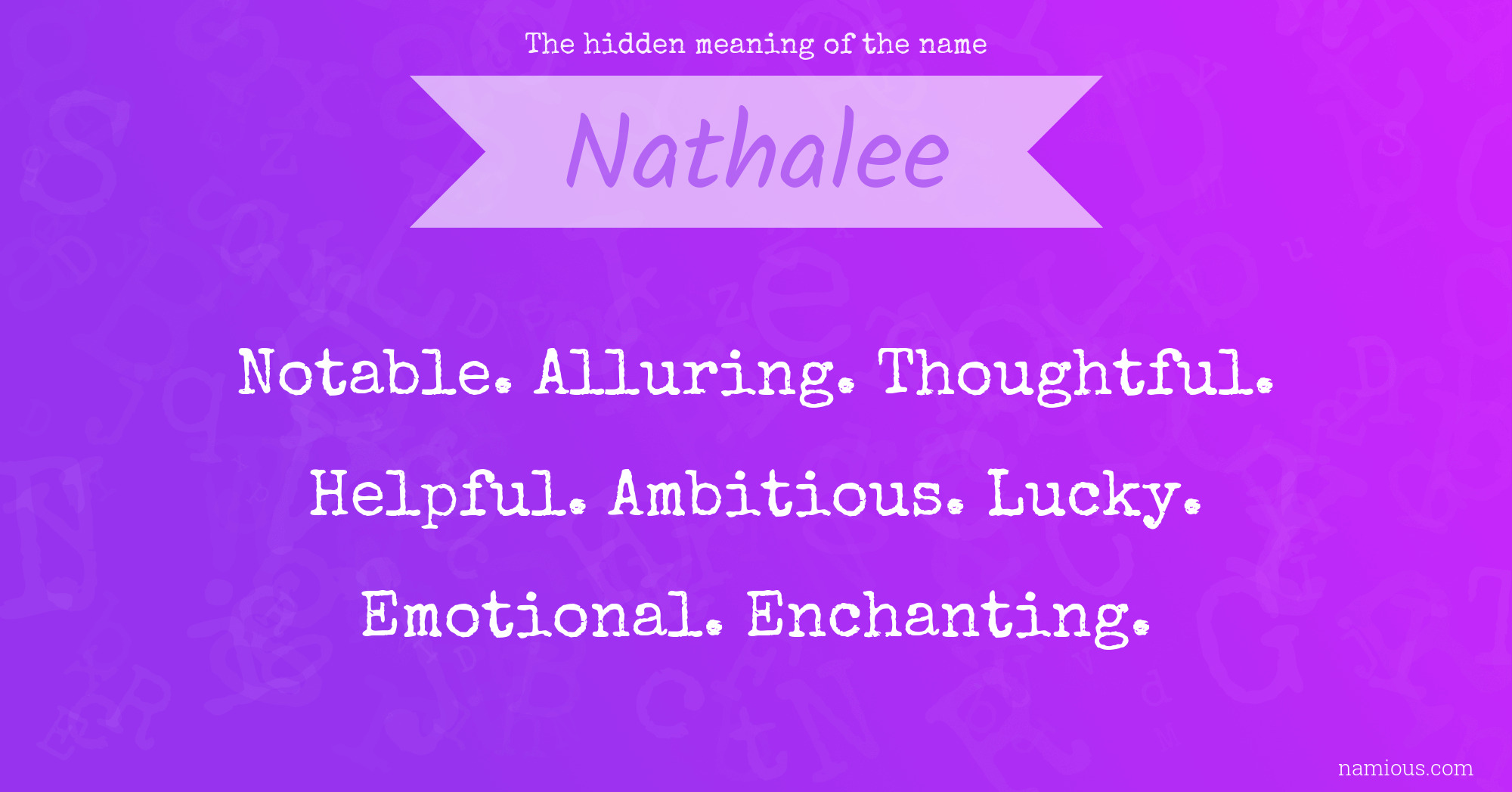 The hidden meaning of the name Nathalee