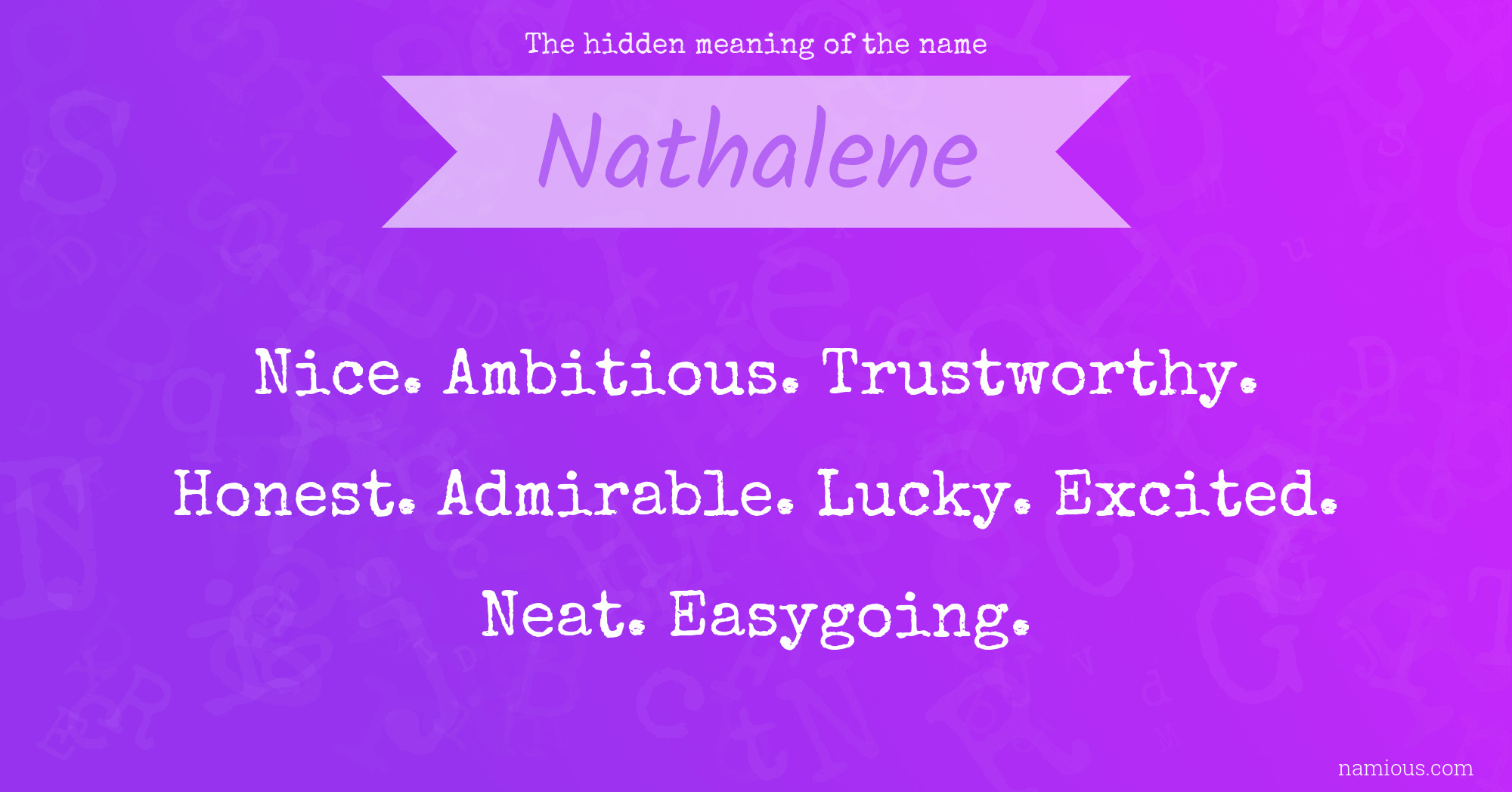 The hidden meaning of the name Nathalene