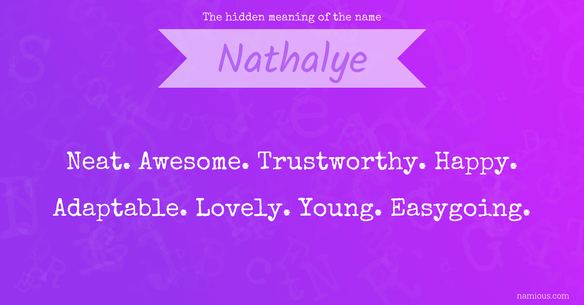 The hidden meaning of the name Nathalye