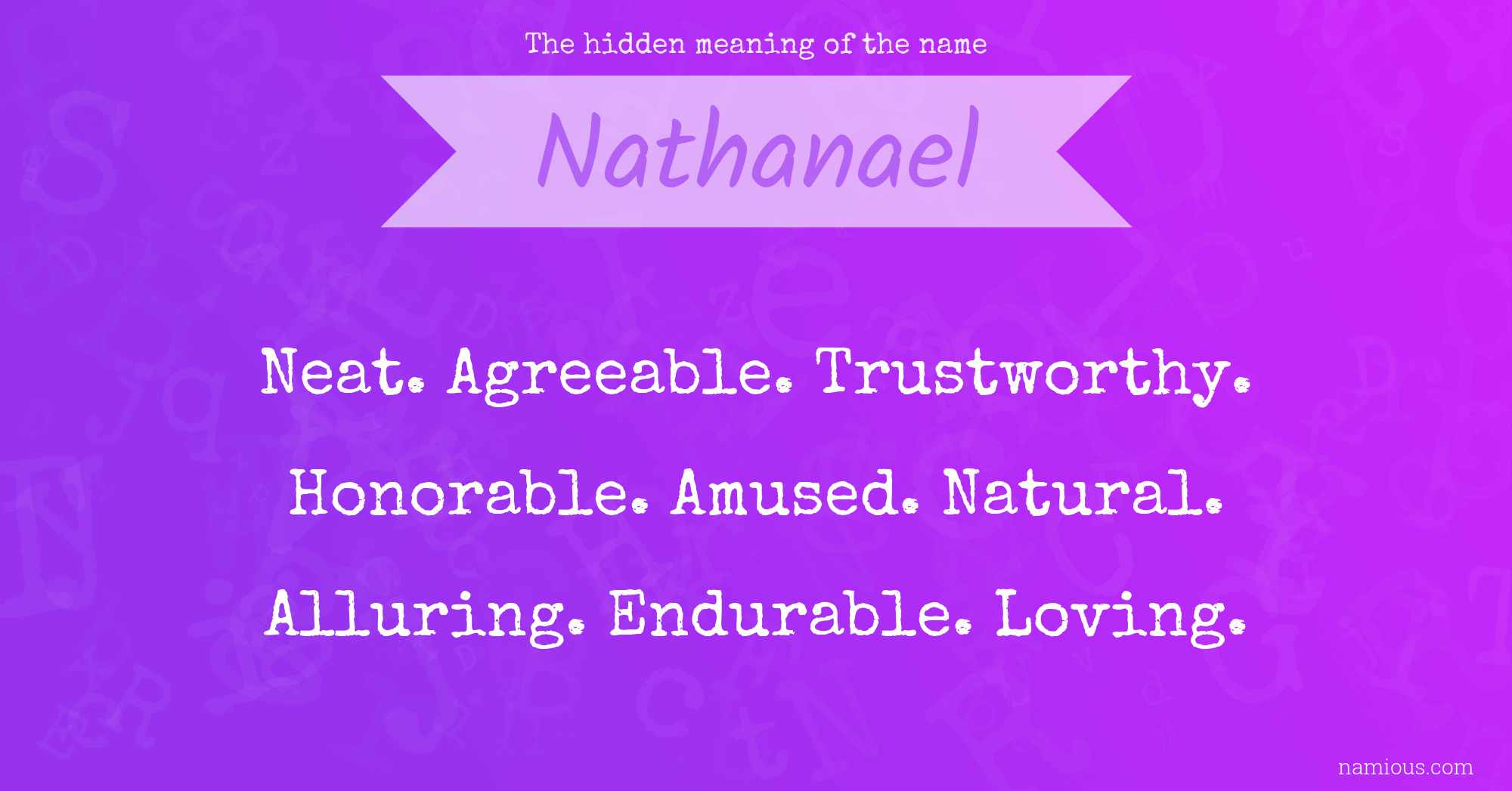 The hidden meaning of the name Nathanael