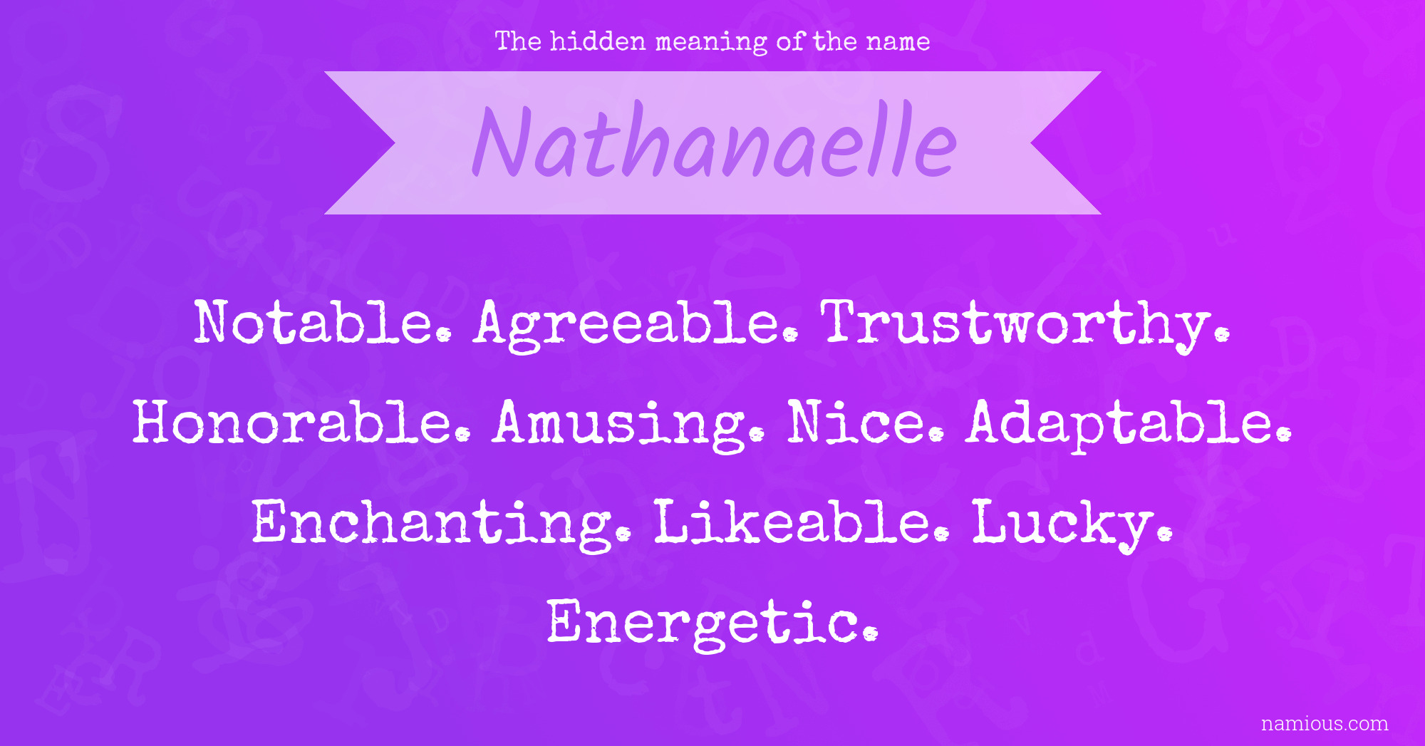 The hidden meaning of the name Nathanaelle