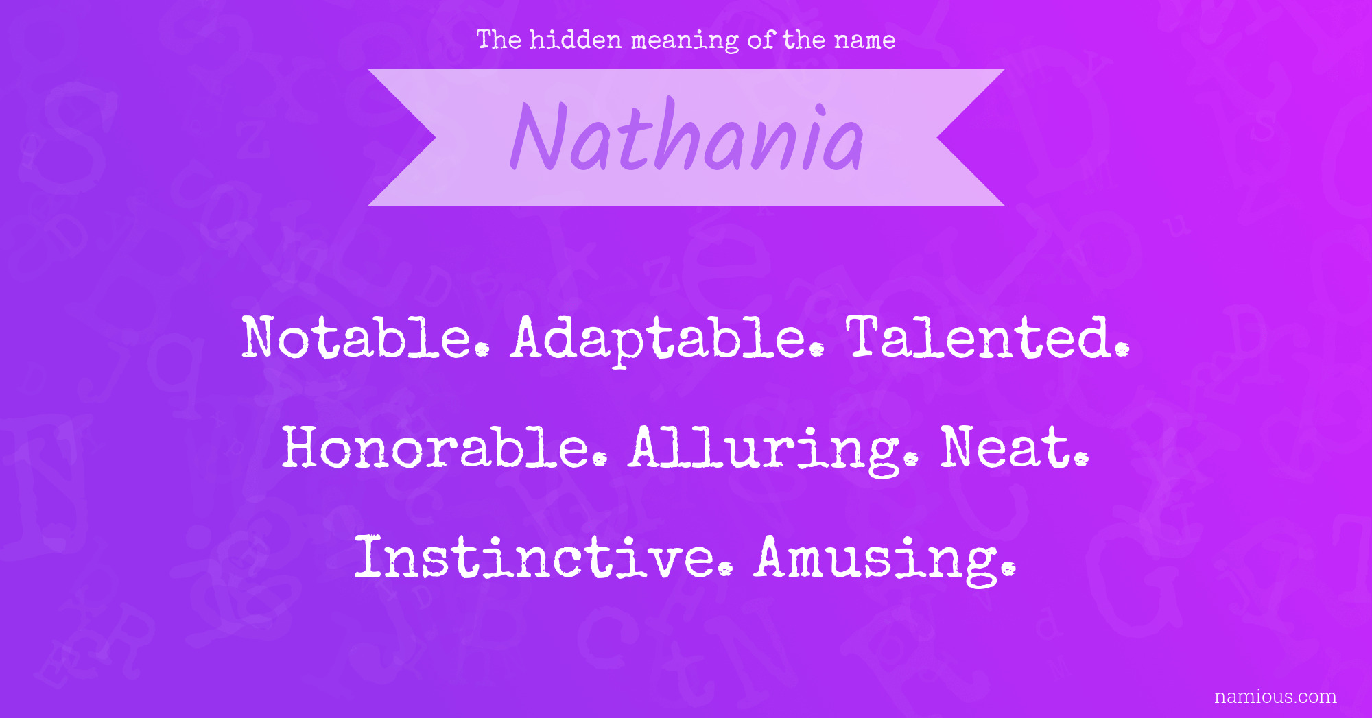 The hidden meaning of the name Nathania