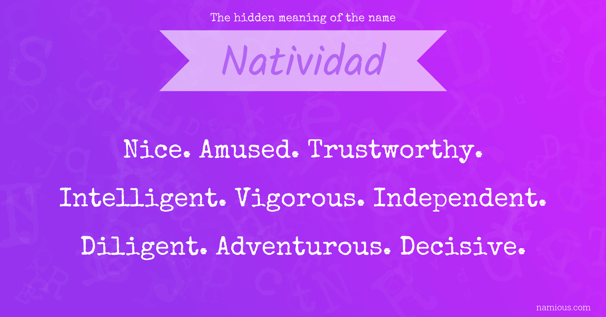 The hidden meaning of the name Natividad